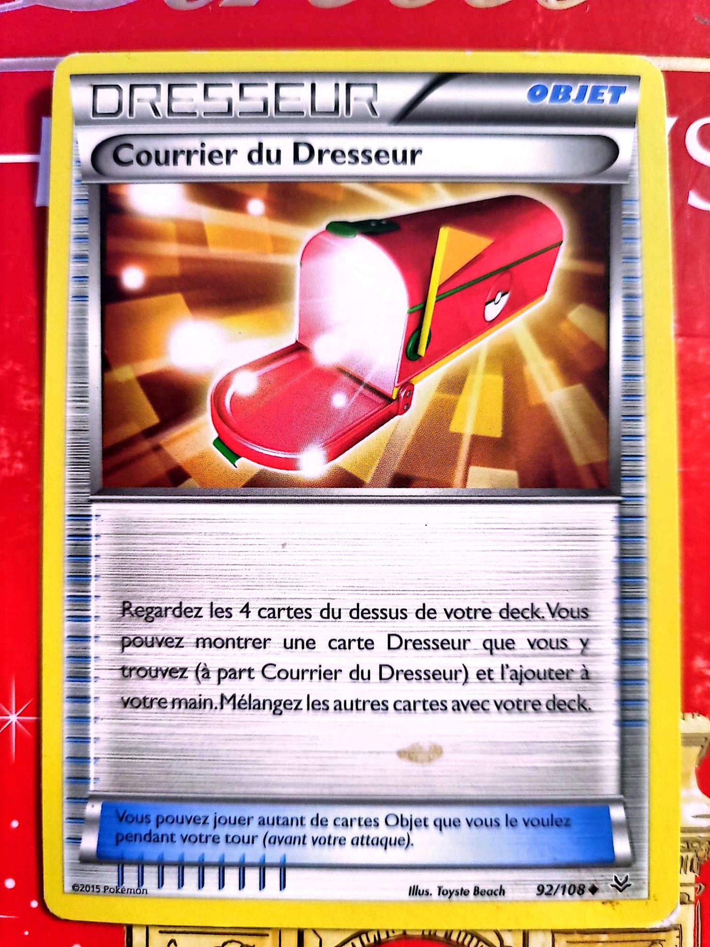 Carte Dresseur Pokémon Courrier du Dresseur 92/108 – XY – Carte Officielle Française carte pokemon