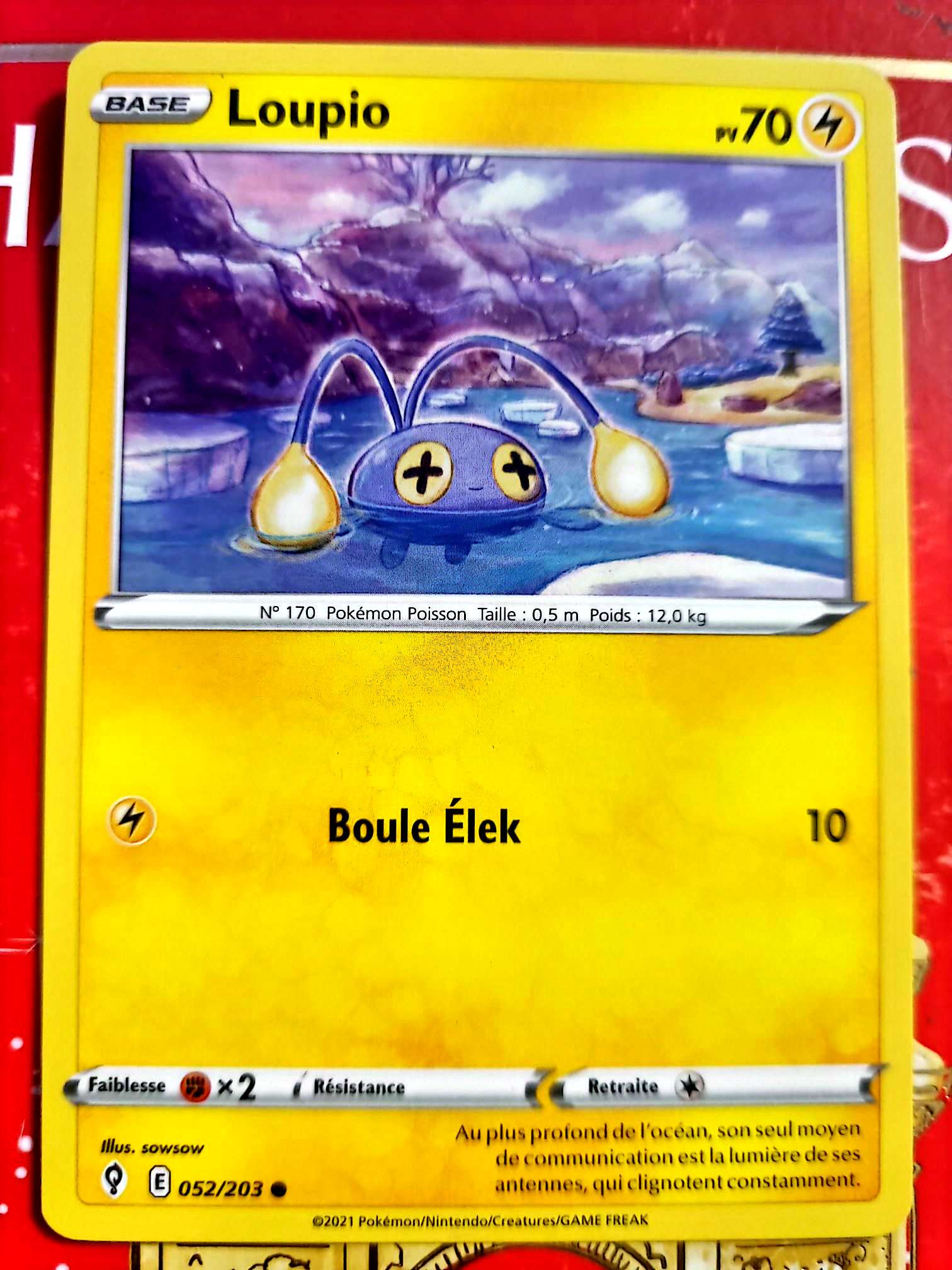 Carte Pokémon Loupio 052/203 – Épée et Bouclier – Carte Officielle Française carte pokemon