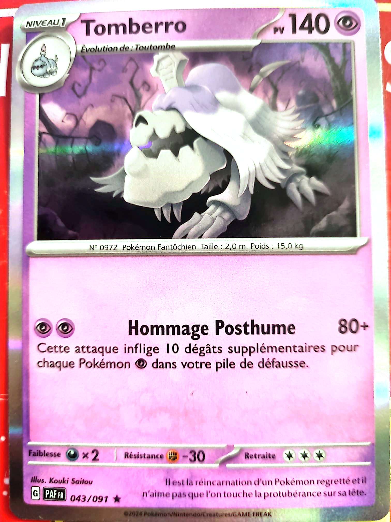 Carte Pokémon Tomberro 043/091 – Écarlate et Violet – Holo – Carte Officielle carte pokemon