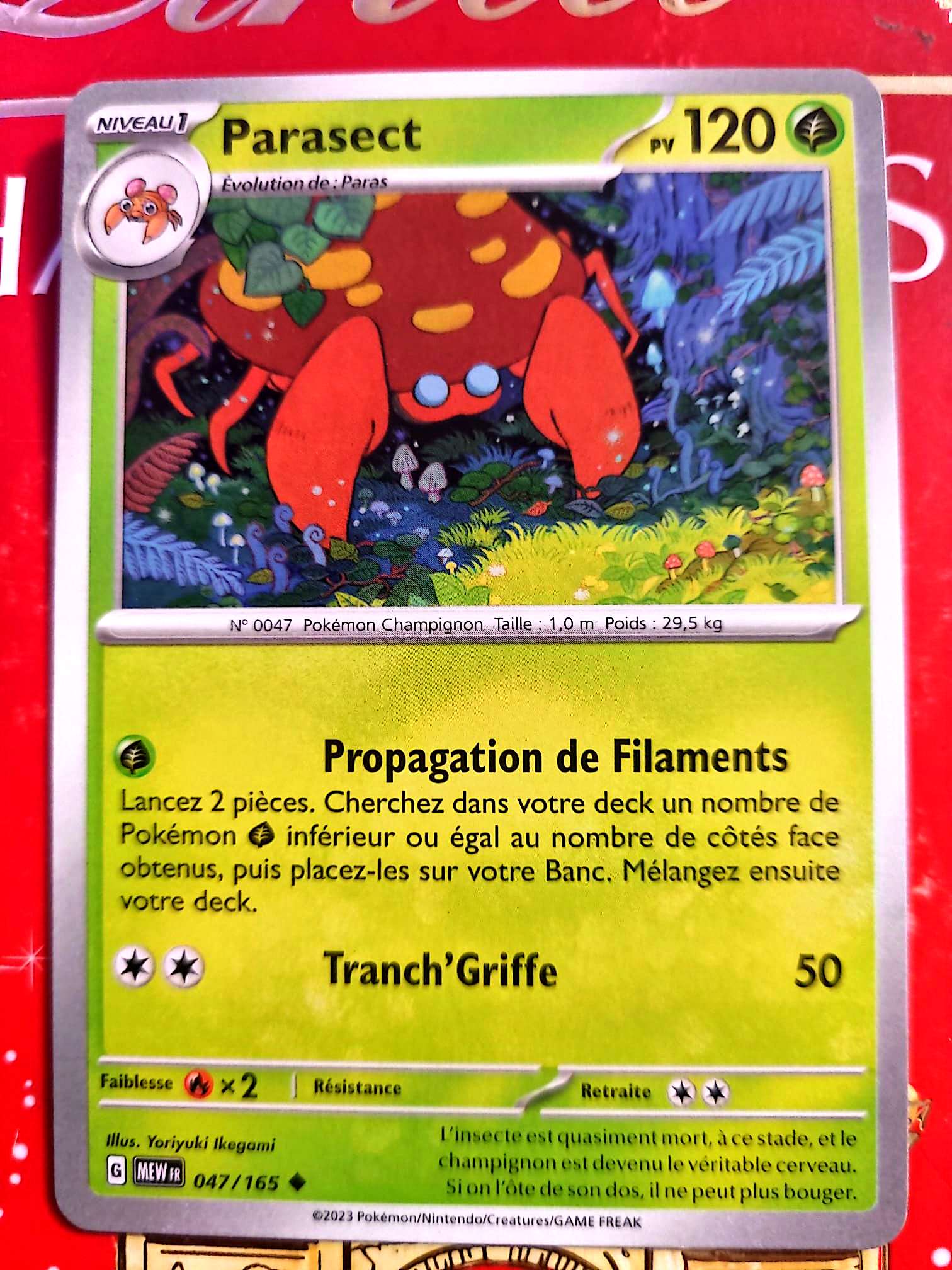 Carte Pokémon Parasect 047/165 – Épée et Bouclier – Carte Officielle Française carte pokemon