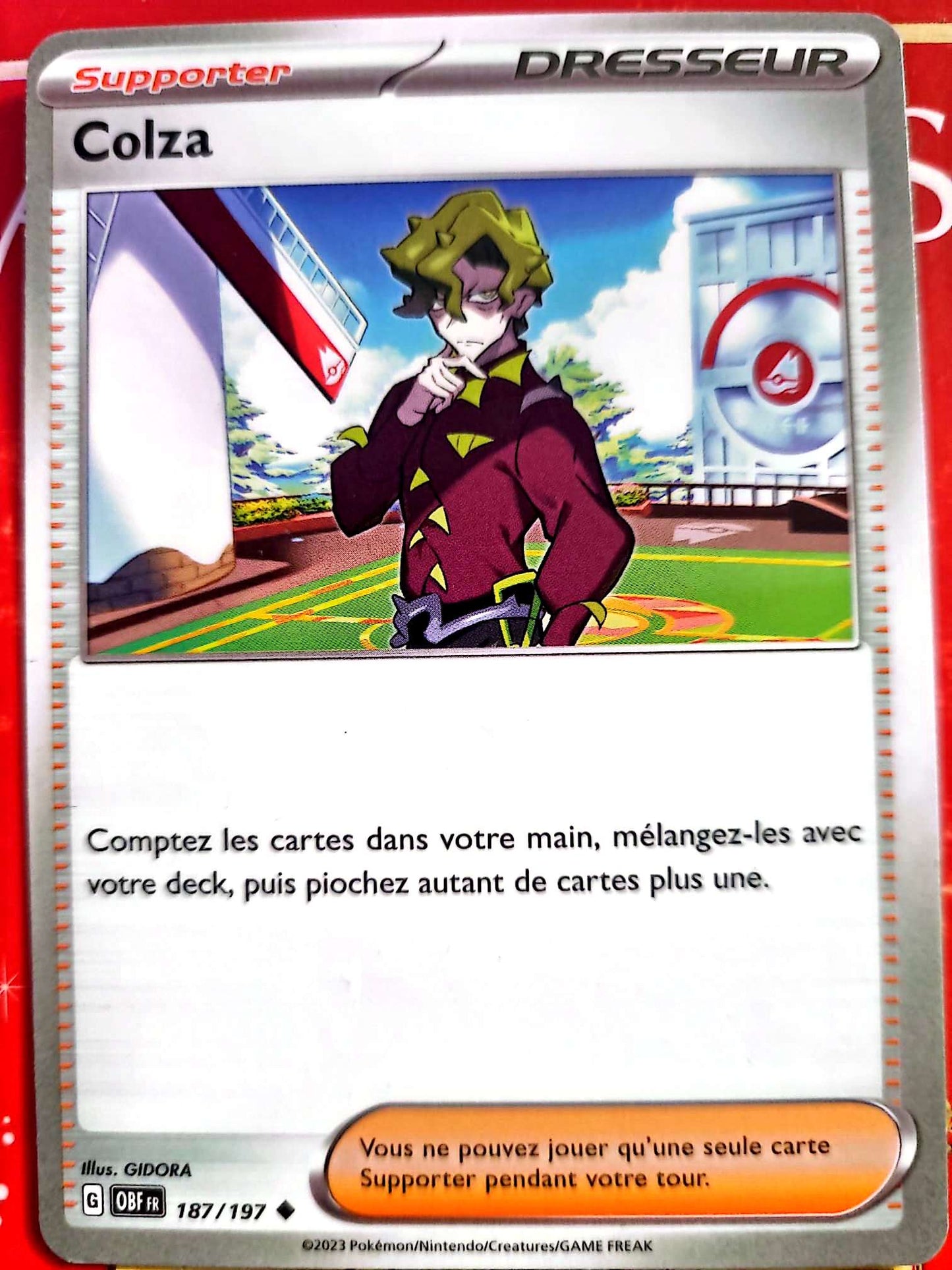 Carte Dresseur Pokémon Colza 187/197 – Écarlate et Violet – Carte Officielle carte pokemon