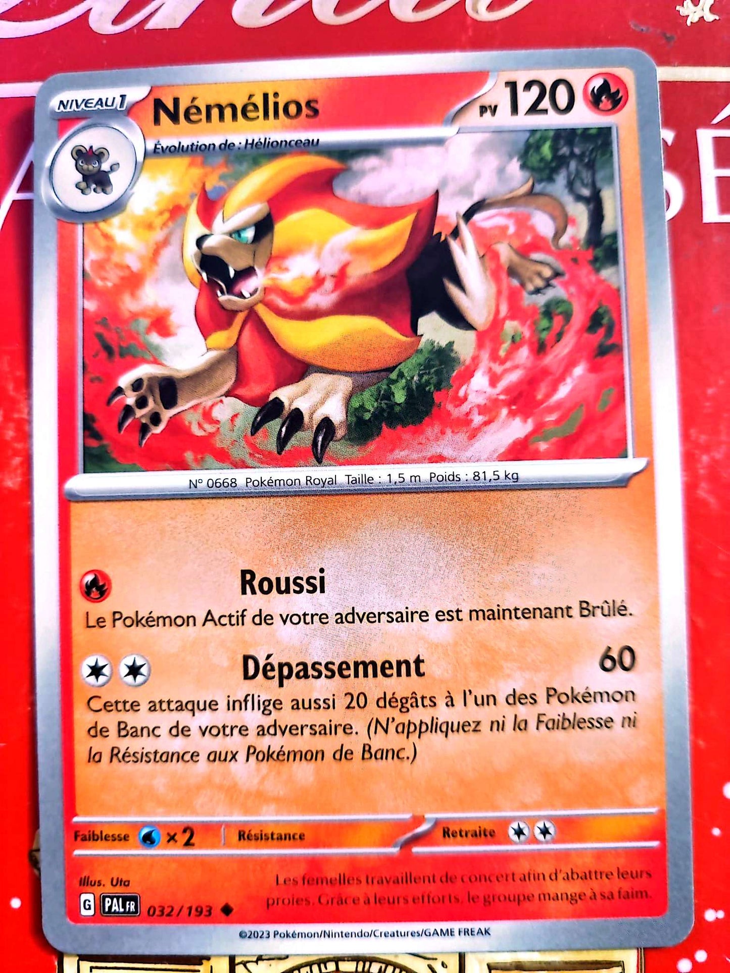 Carte Pokémon Némélios 032/193 – Écarlate et Violet – Carte Officielle carte pokemon