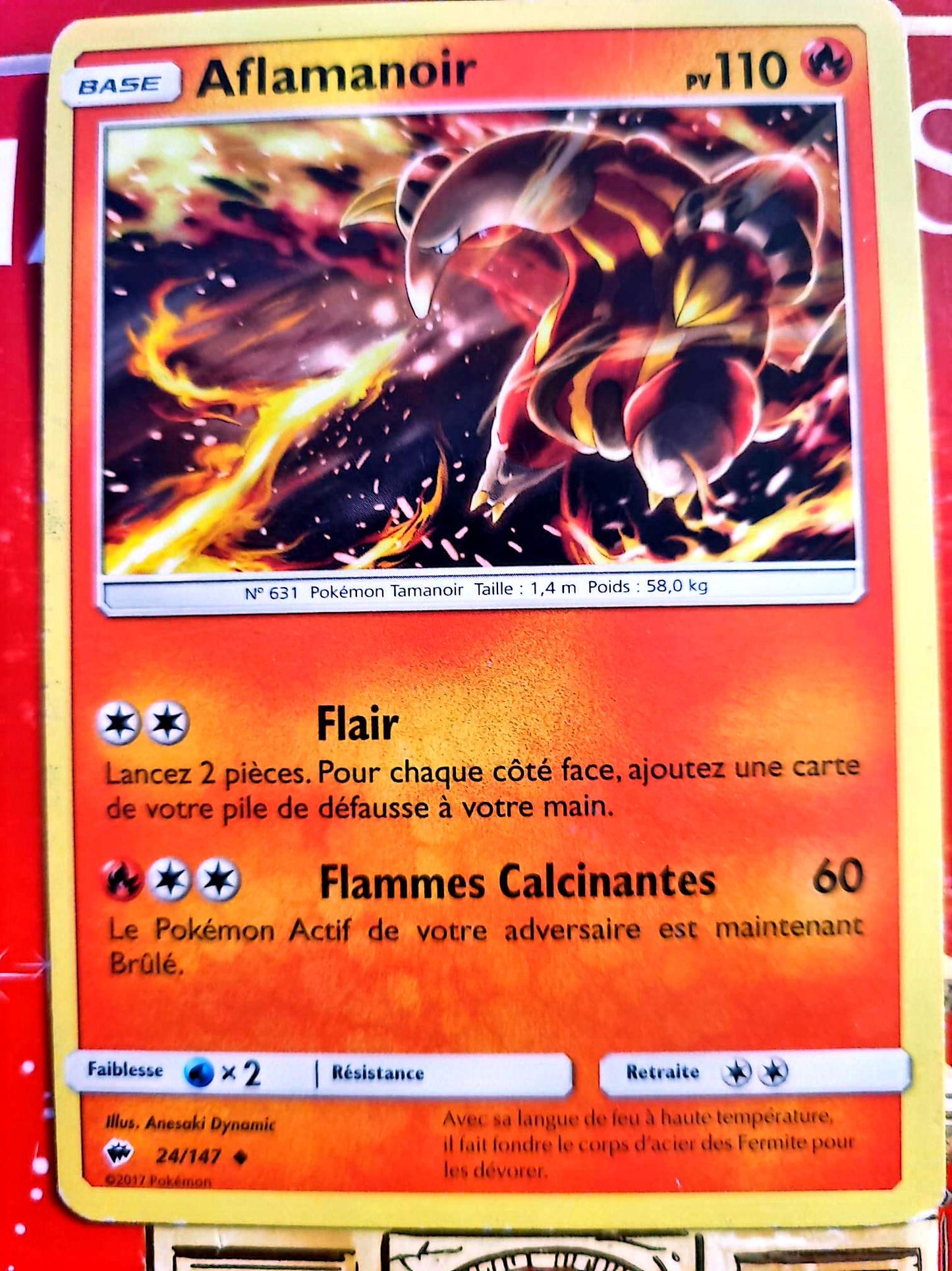 Carte Pokémon Aflamanoir 24/147 – Soleil et Lune – Carte Officielle Française carte pokemon