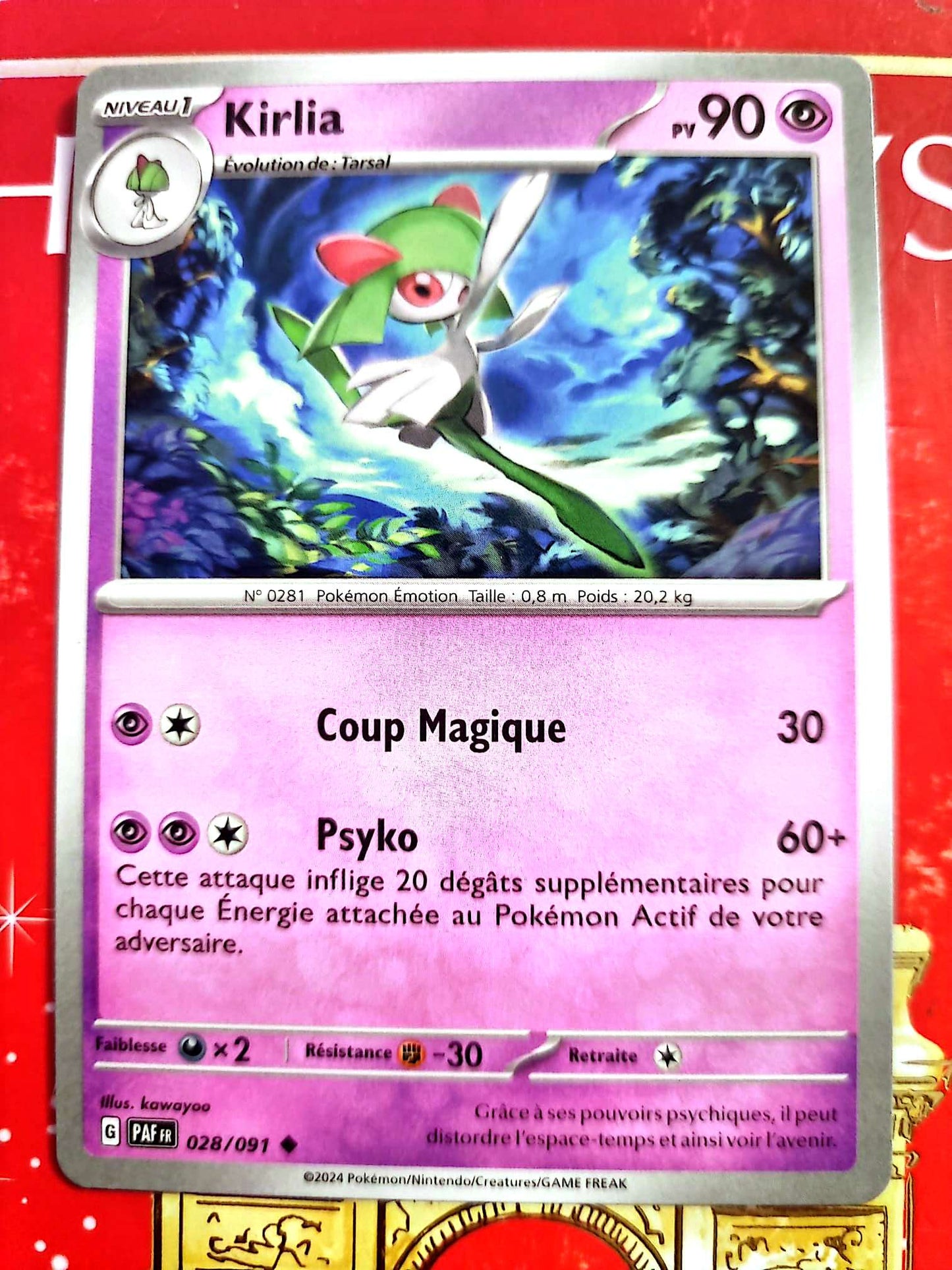 Carte Pokémon Kirlia 028/091 – Écarlate et Violet – Carte Officielle carte pokemon