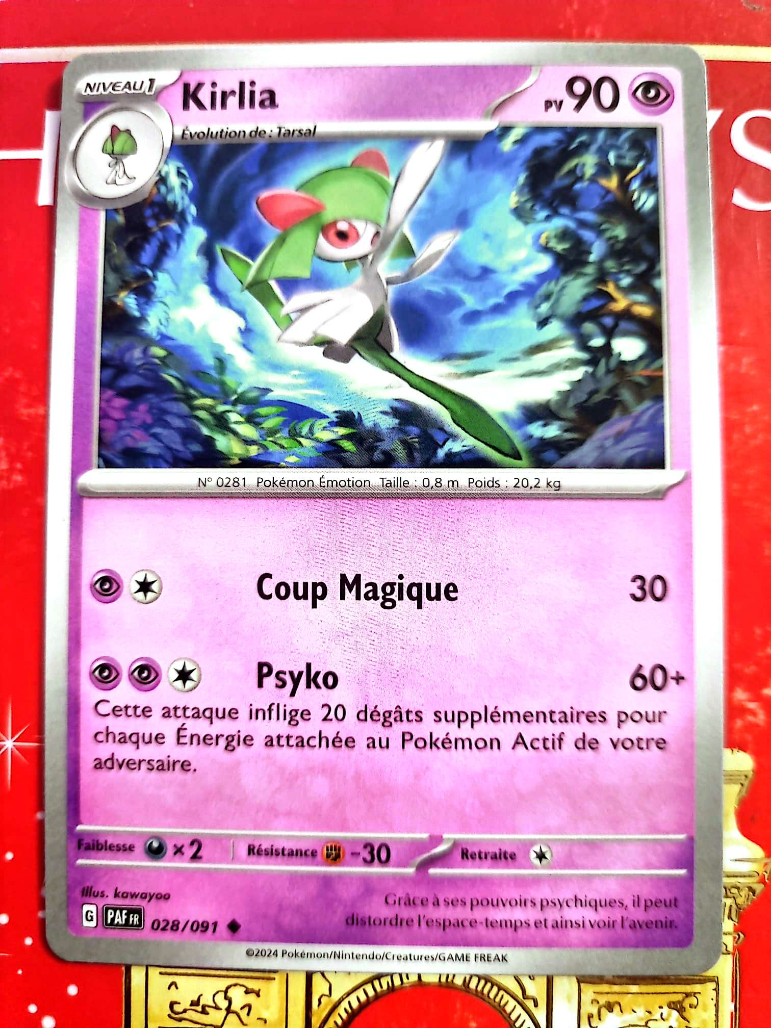 Carte Pokémon Kirlia 028/091 – Écarlate et Violet – Carte Officielle carte pokemon