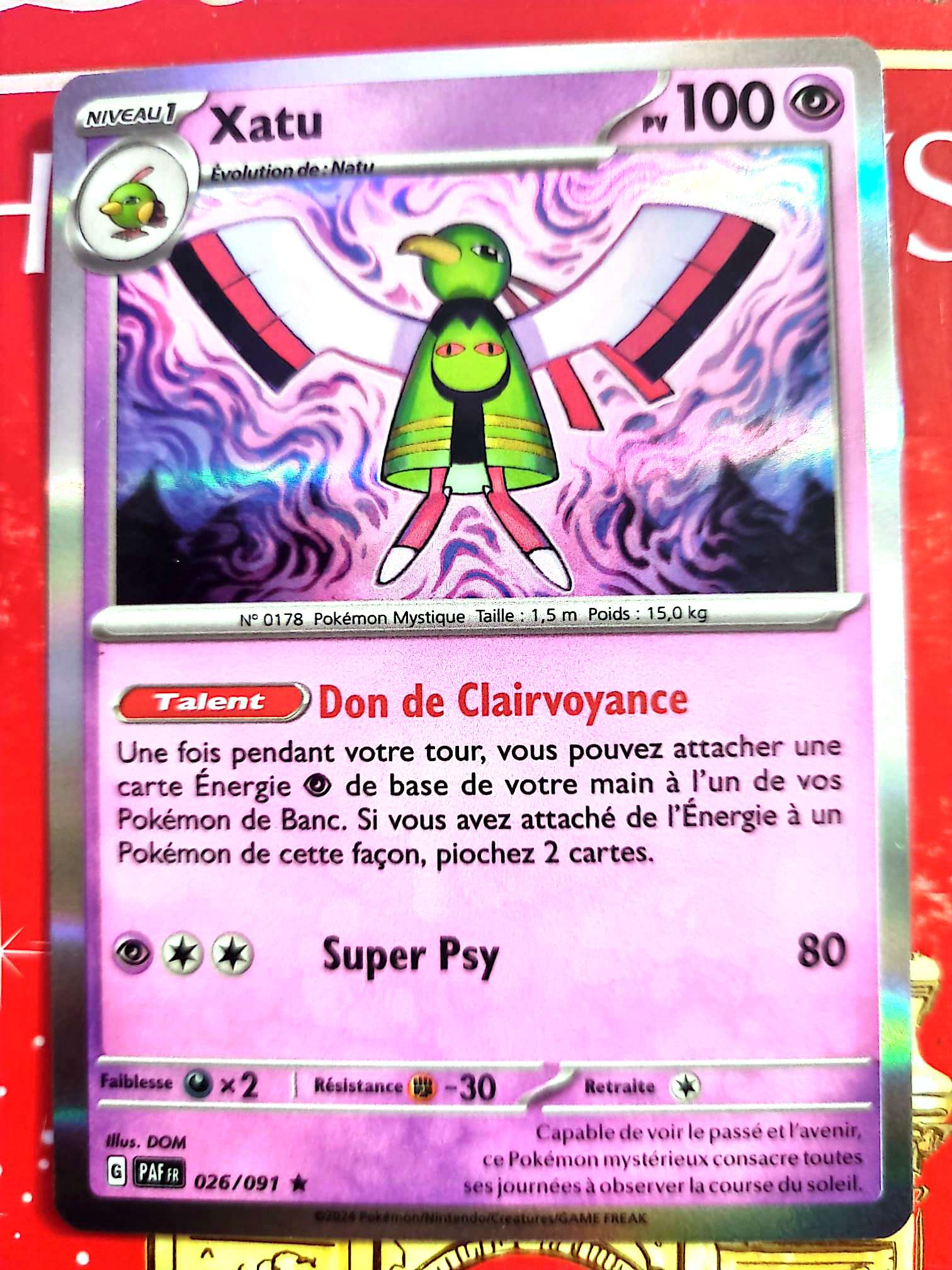 Carte Pokémon Xatu 026/091 – Écarlate et Violet – Holo – Carte Officielle carte pokemon