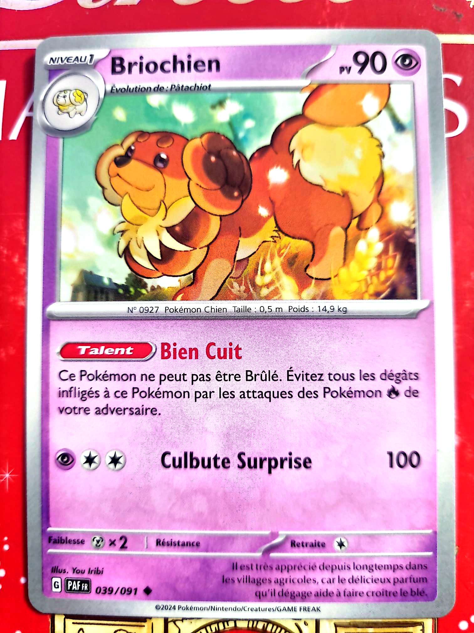 Carte Pokémon Briochien 039/091 – Écarlate et Violet – Carte Officielle carte pokemon