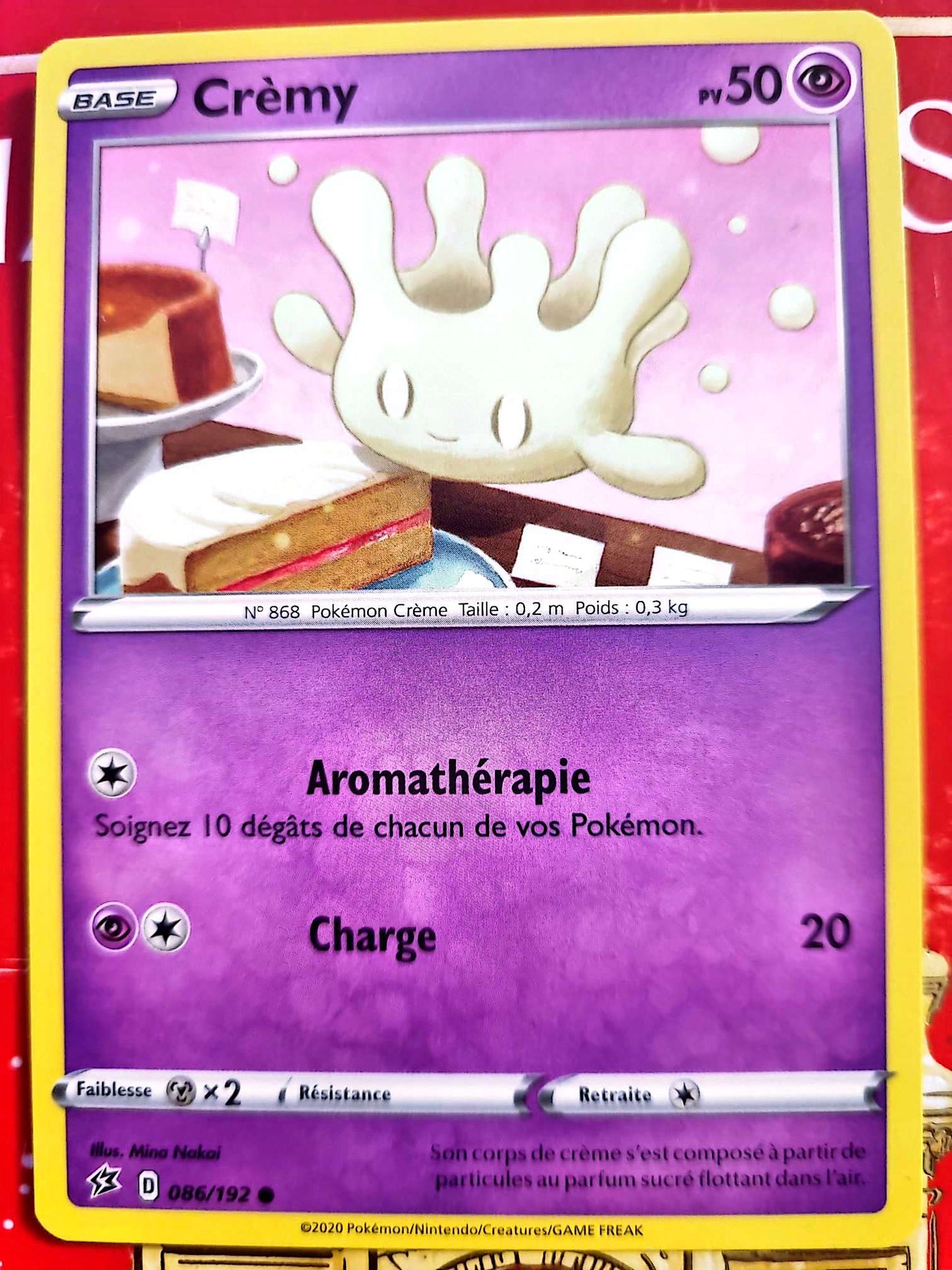 Carte Pokémon Crèmy 086/192 – Épée et Bouclier – Carte Officielle carte pokemon