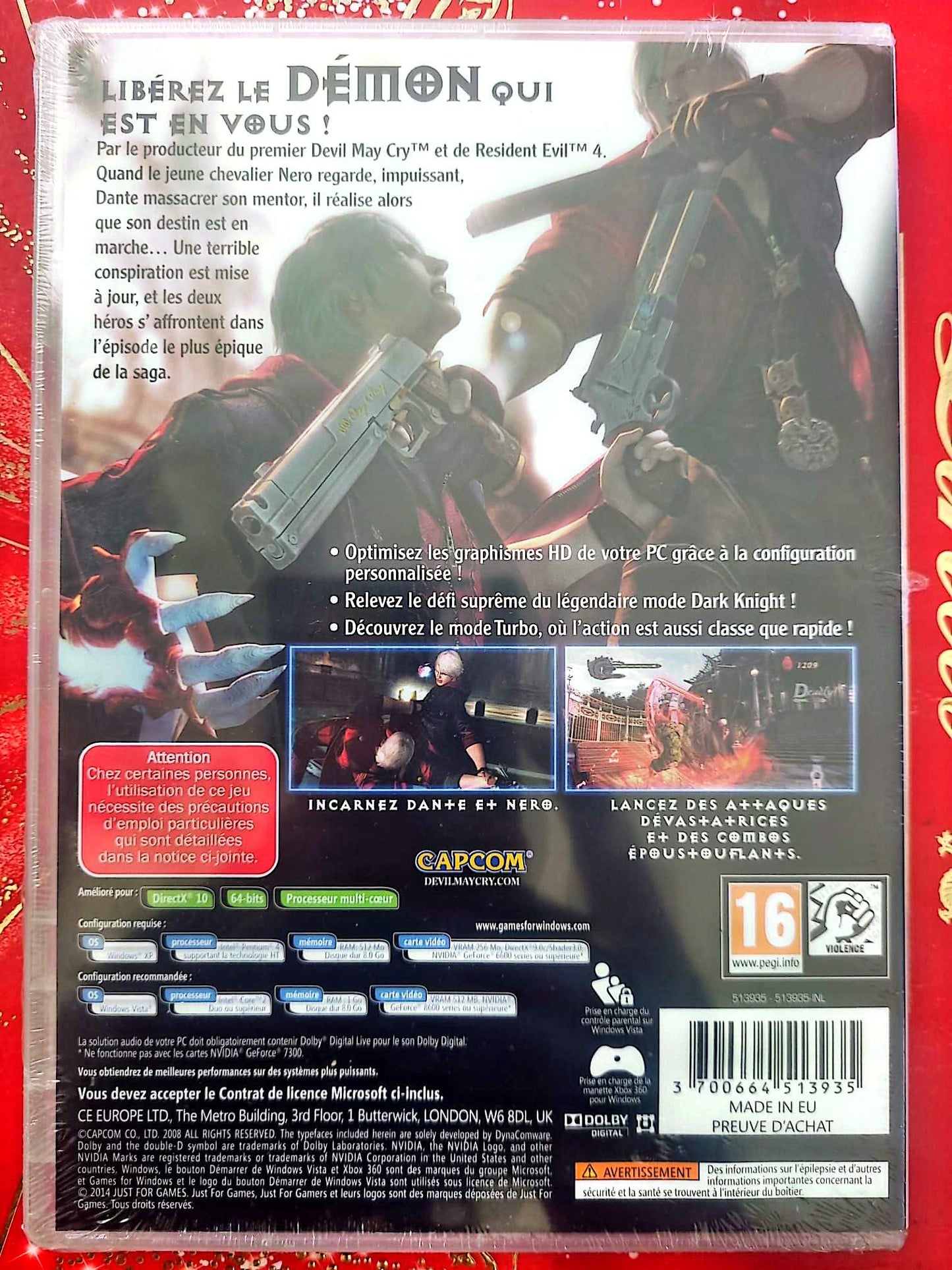 Devil May Cry 4 PC DVD Neuf Sous Blister Jeu en Français Action Hack and Slash CAPCOM PEGI 16+