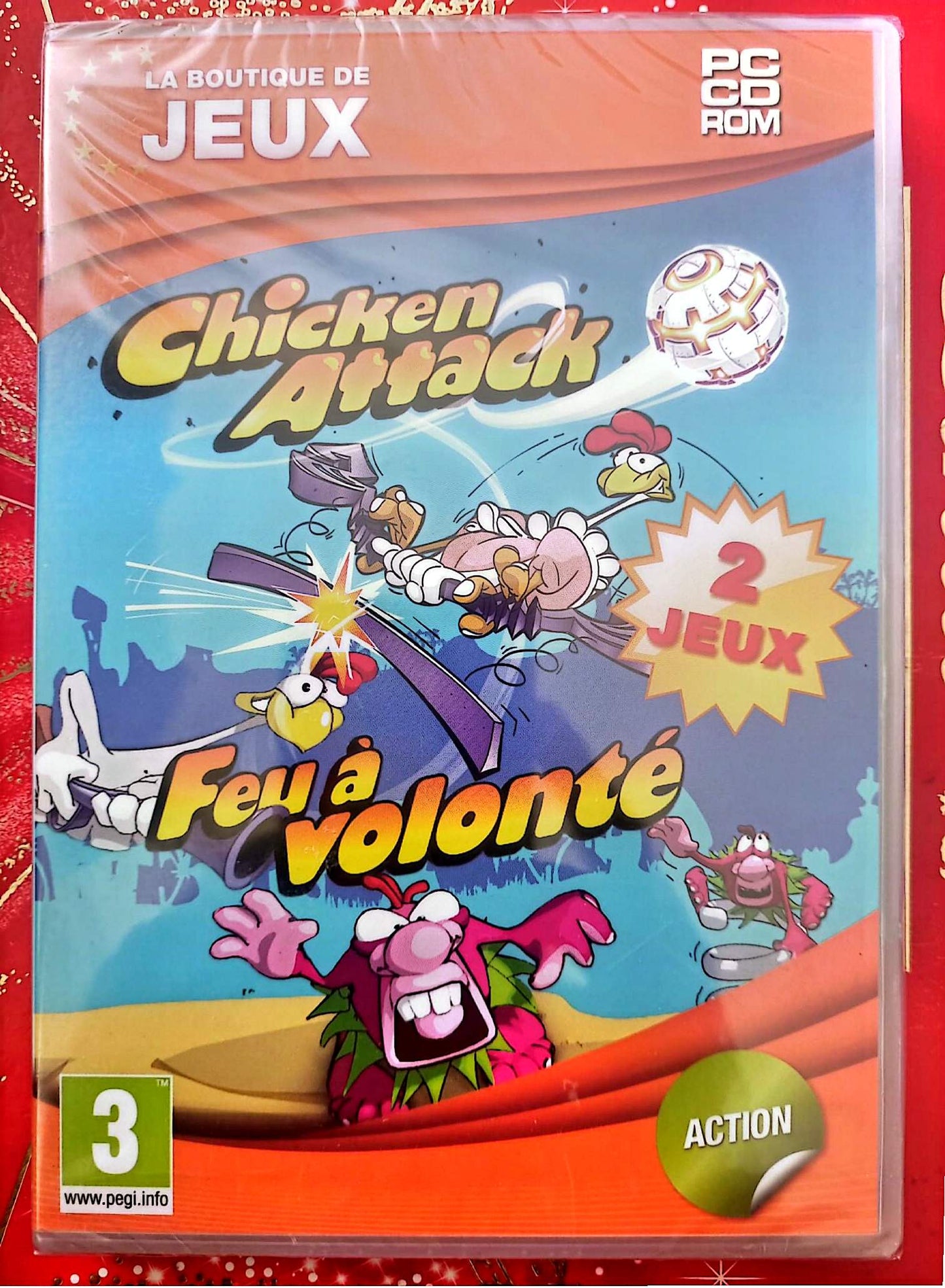 Chicken Attack + Feu à Volonté PC CD-ROM Neuf Sous Blister 2 Jeux Action Version Française PEGI 3+