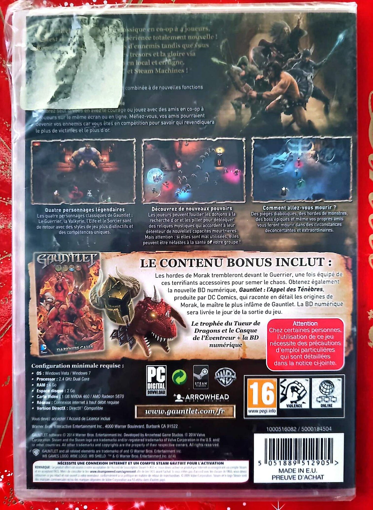 Gauntlet PC DVD-ROM Digital Download Neuf Sous Blister Jeu Action Coopératif WB Games PEGI 16+ Steam