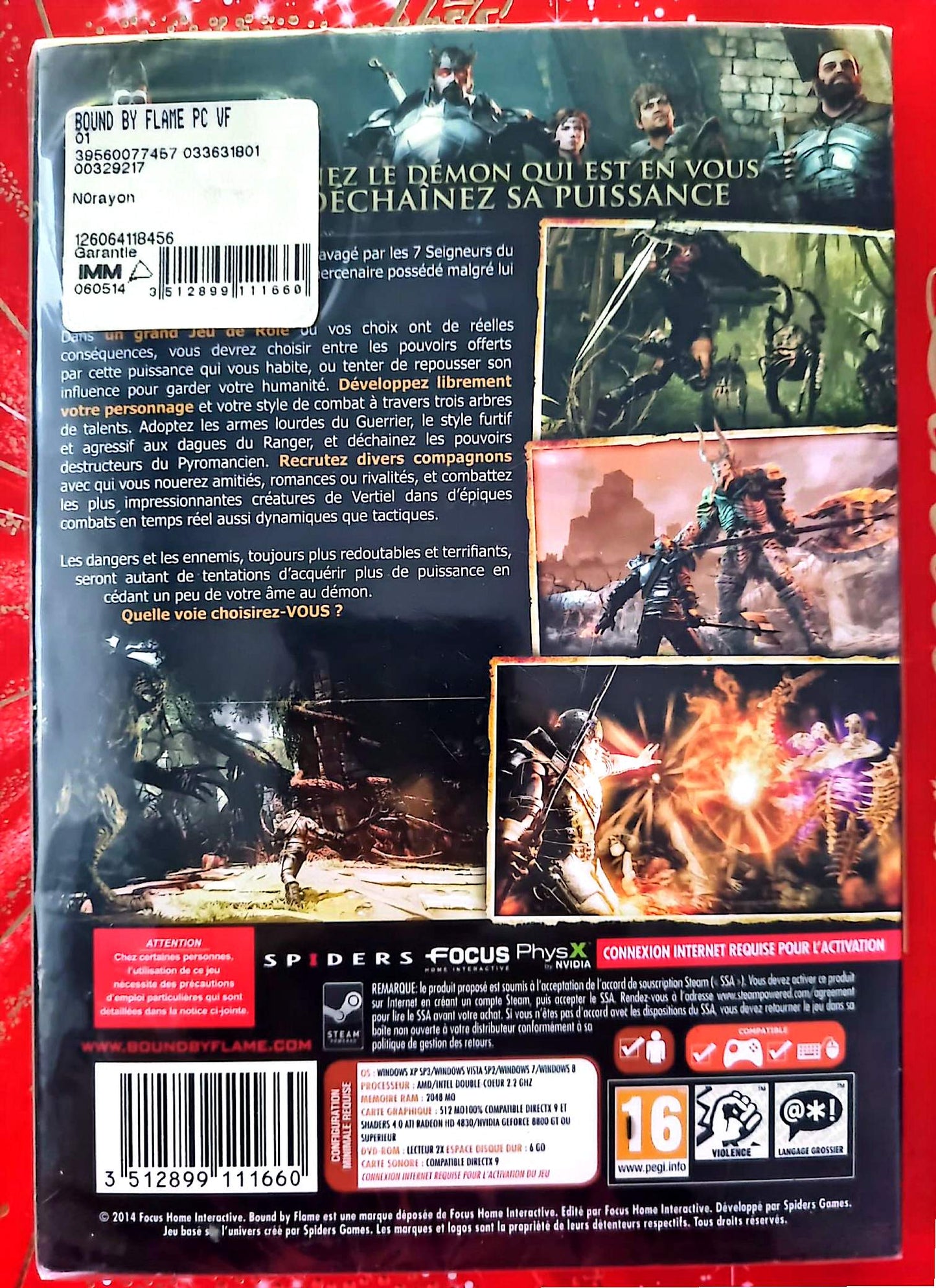 Bound by Flame PC DVD-ROM Neuf Sous Blister Jeu en Français RPG Action Fantasy Focus Home Interactive PEGI 16+