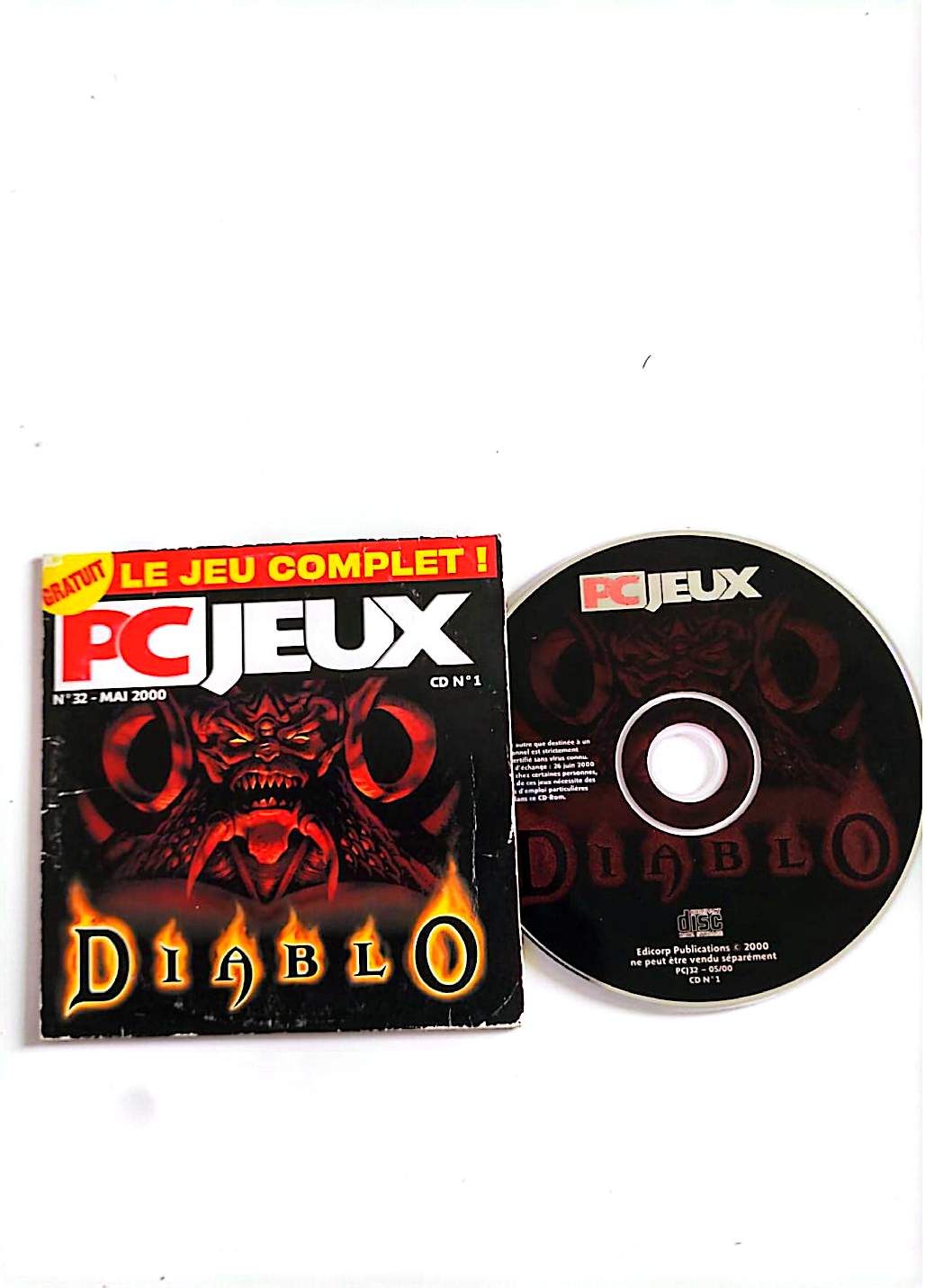 Diablo PC Jeux N°32 Mai 2000 Jeu PC CD-ROM Complet Version Française Occasion