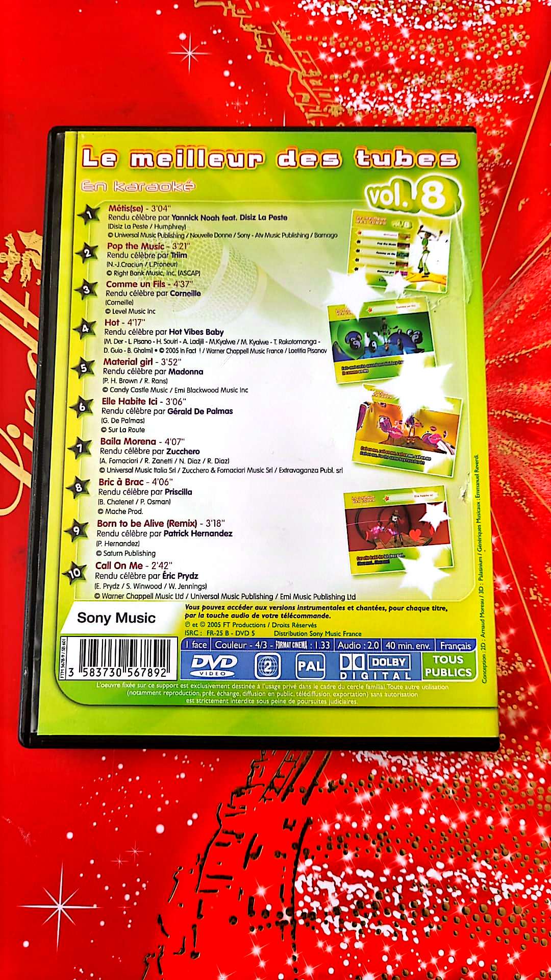 DVD : les meilleurs des tubes karaoké vol 8