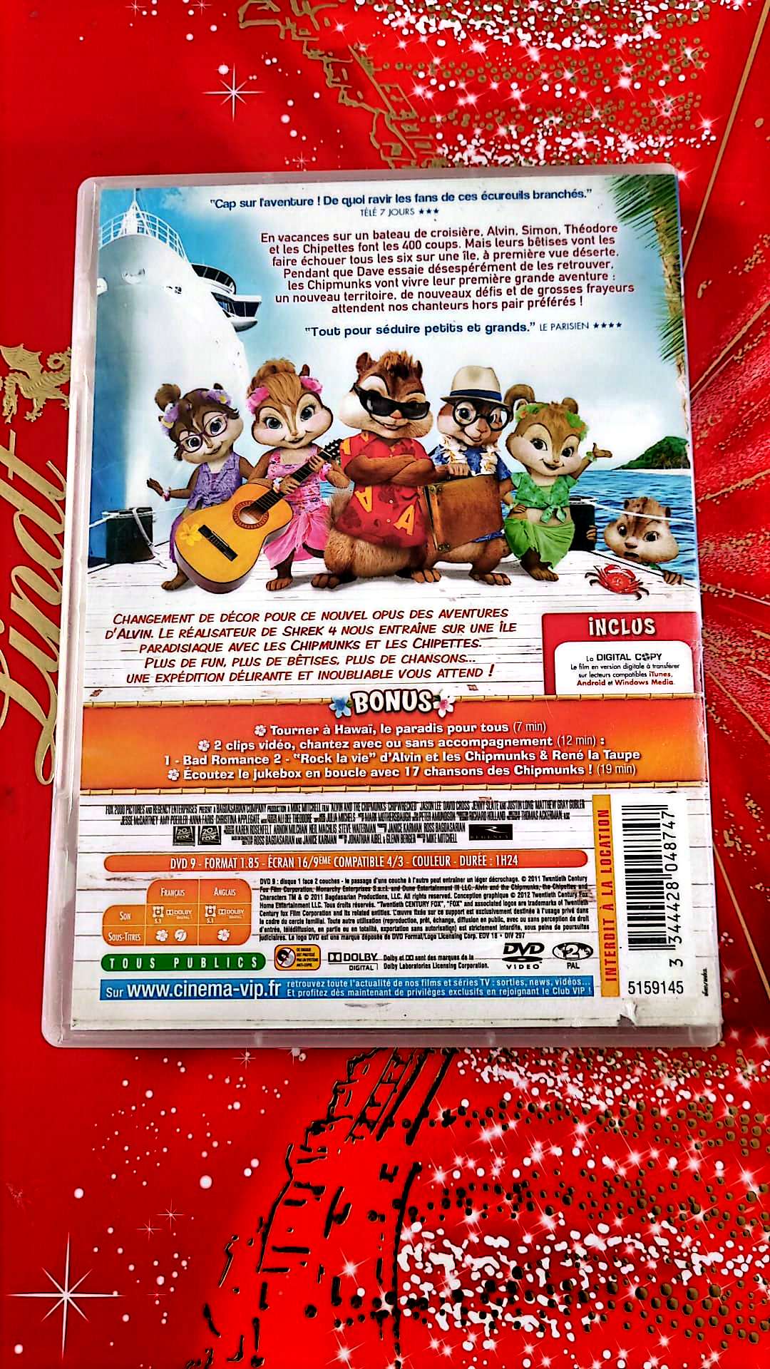 DVD : alvin et les chipmunks 3