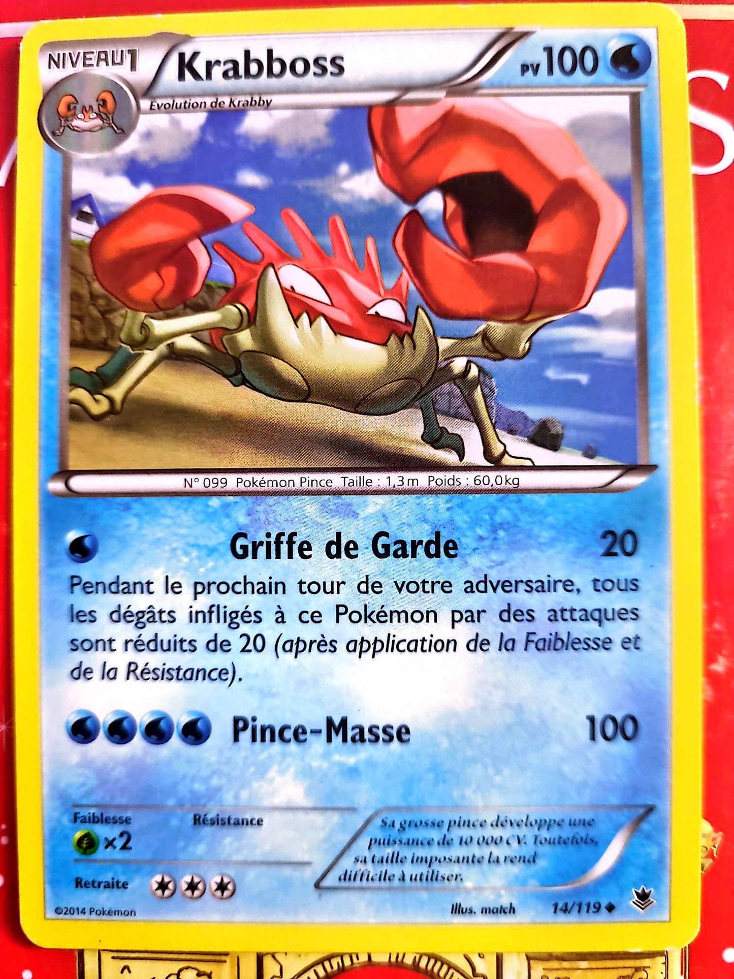 Carte Pokémon Krabboss 14/119 – XY Vigueur Spectrale – Carte Officielle carte pokemon