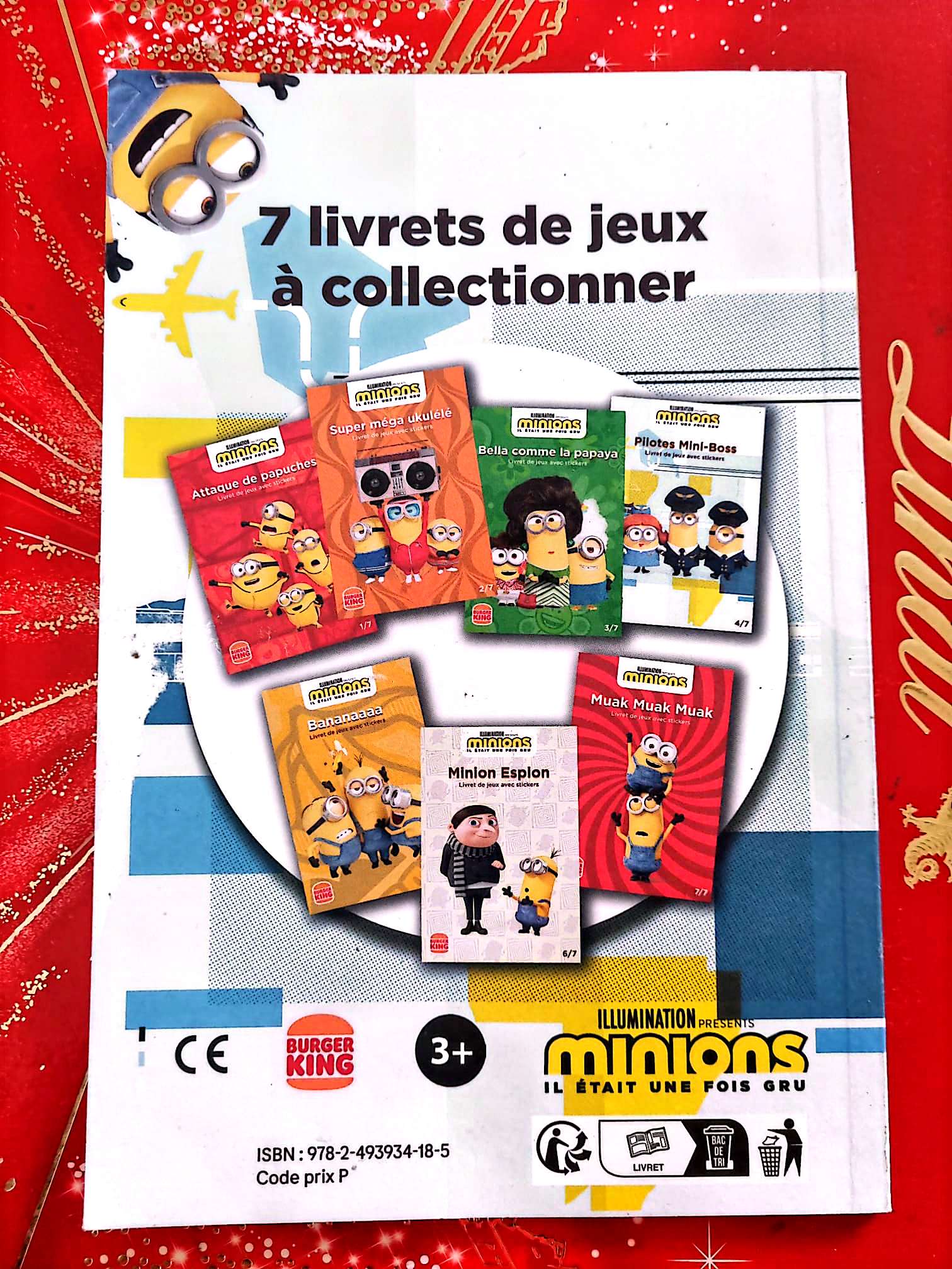 Minions Il était une fois Gru – Pilotes Mini-Boss – Livret de jeux avec stickers – Burger King livre