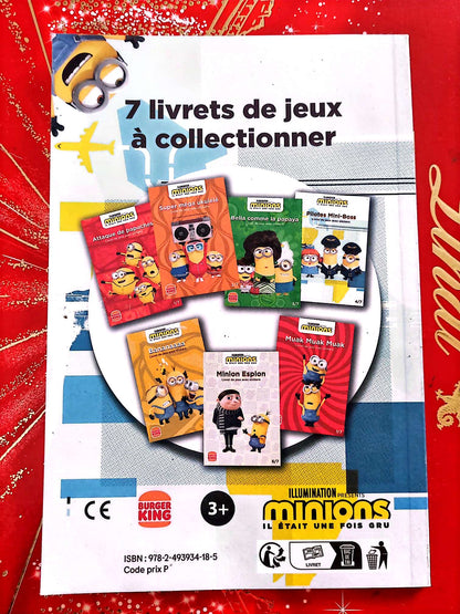 Minions Il était une fois Gru – Pilotes Mini-Boss – Livret de jeux avec stickers – Burger King livre