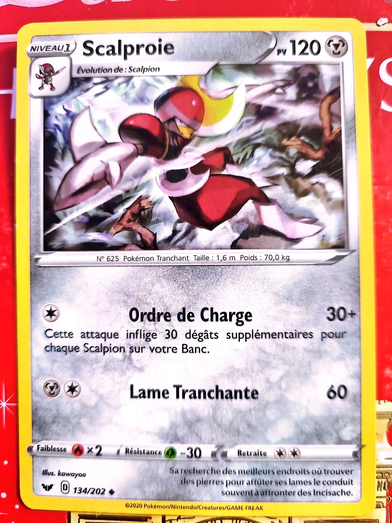 Carte Pokémon Scalproie 134/202 – Épée et Bouclier – Carte Officielle carte pokemon