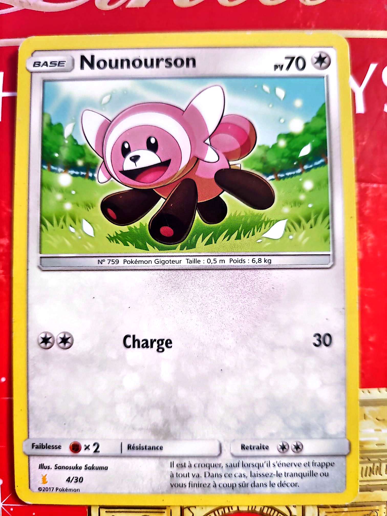 Carte Pokémon Nounourson 4/30 – Promo – Carte Officielle carte pokemon