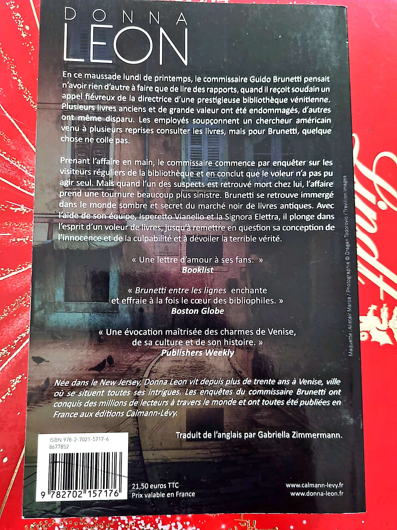 Brunetti entre les lignes – Donna Leon – Roman policier – Calmann-Lévy livre