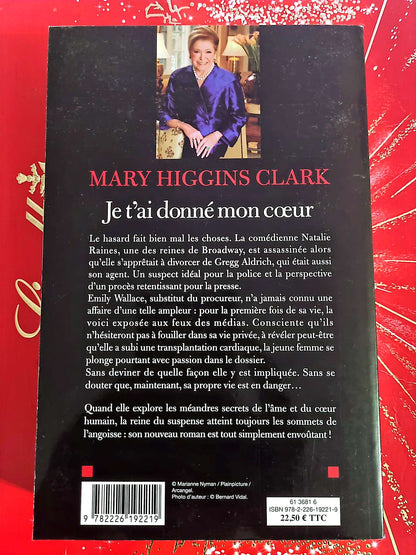 Je t’ai donné mon cœur – Mary Higgins Clark – Roman Suspense livre