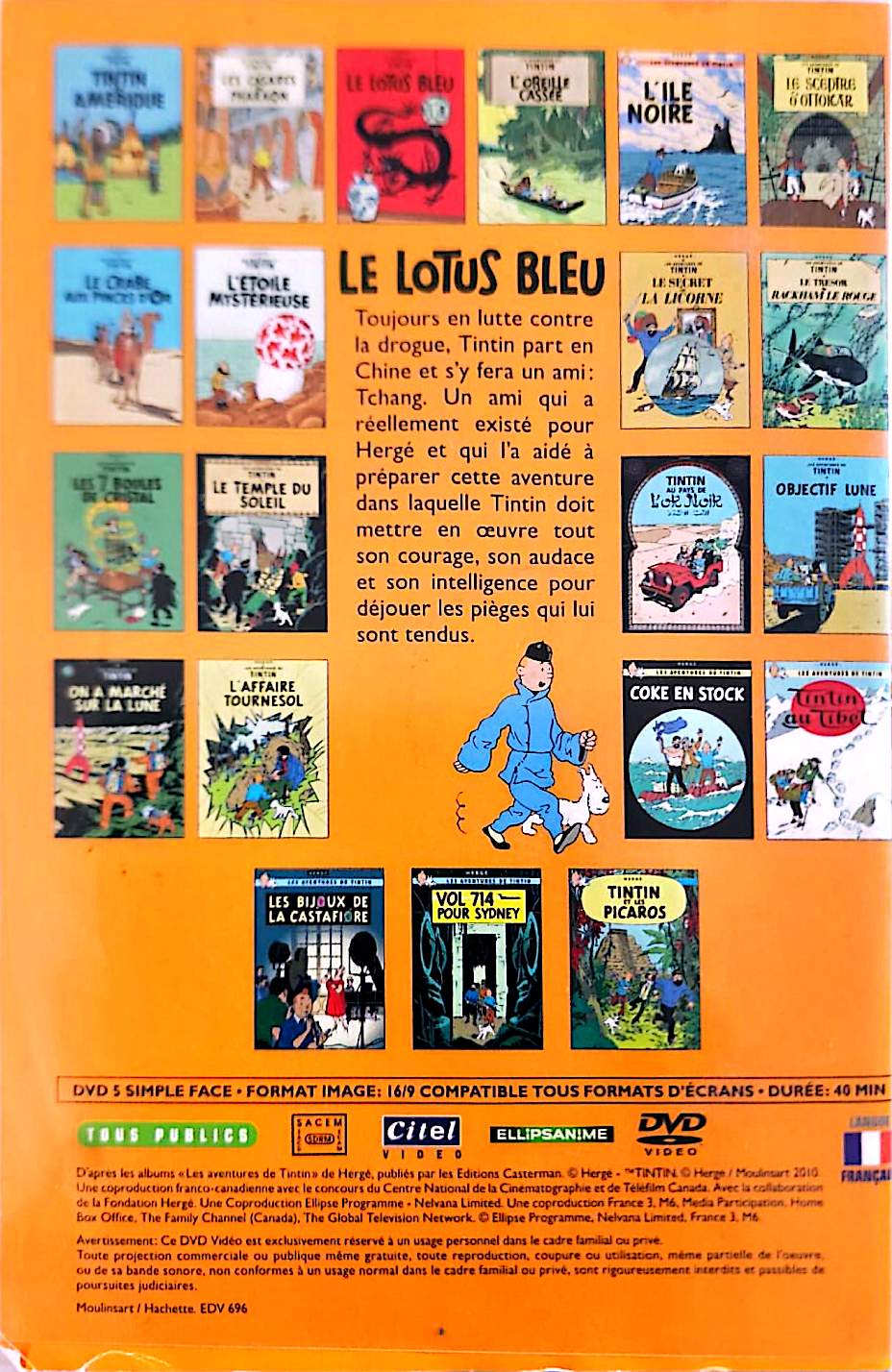Les Aventures de Tintin – Le Lotus Bleu DVD Complet Dessin Animé Hergé Édition Collection Tintin