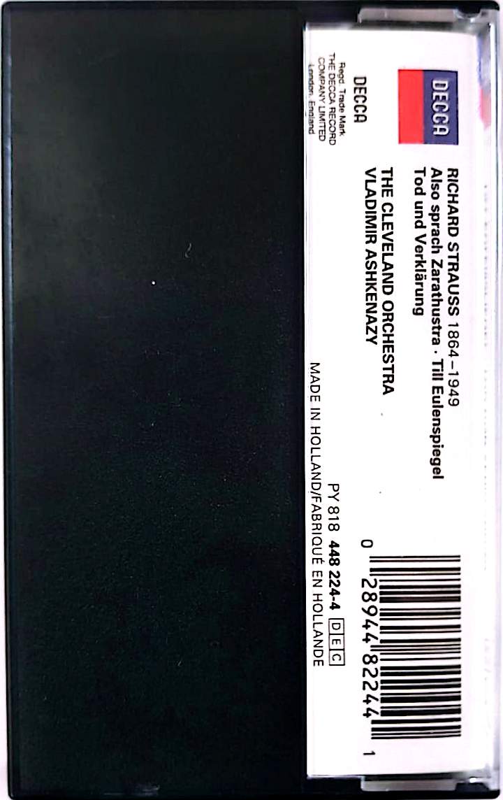 Richard Strauss – Also Sprach Zarathustra / Till Eulenspiegel / Tod und Verklärung Cassette Audio Complète Decca Vladimir Ashkenazy