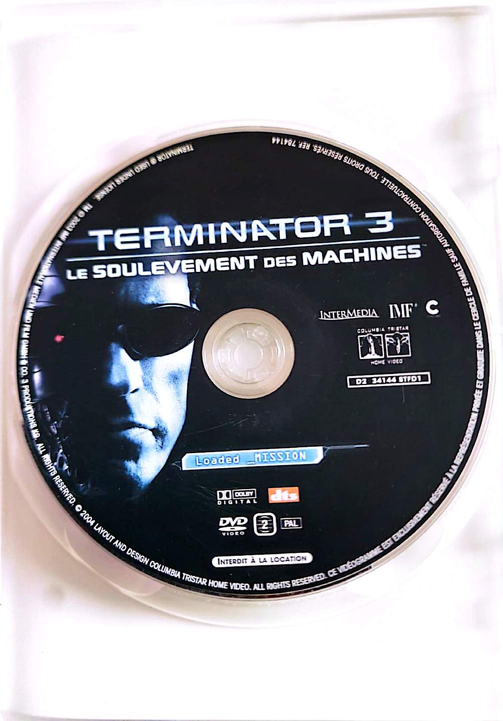 Terminator 3 : Le Soulèvement des Machines DVD Film Science-Fiction Action Arnold Schwarzenegger CD Seul Sans Boîtier