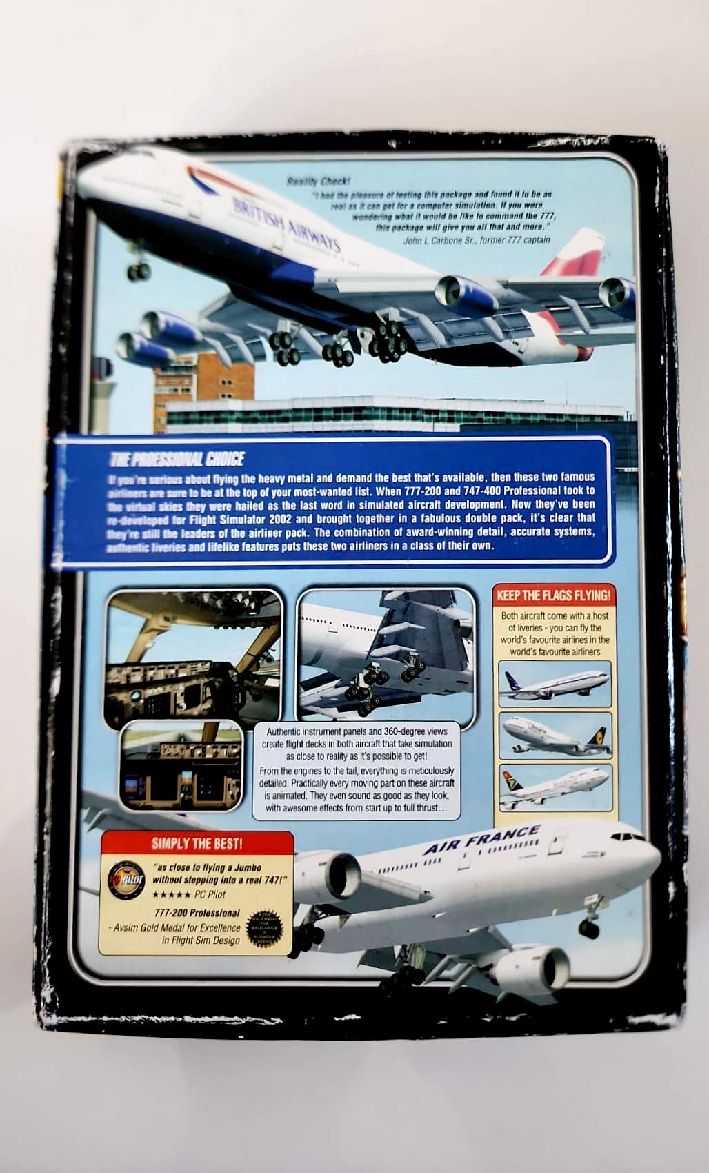 World Airliners 747-400 & 777-200 Professional – PC CD-ROM – Extension Flight Simulator 2002 – Simulation de Vol
