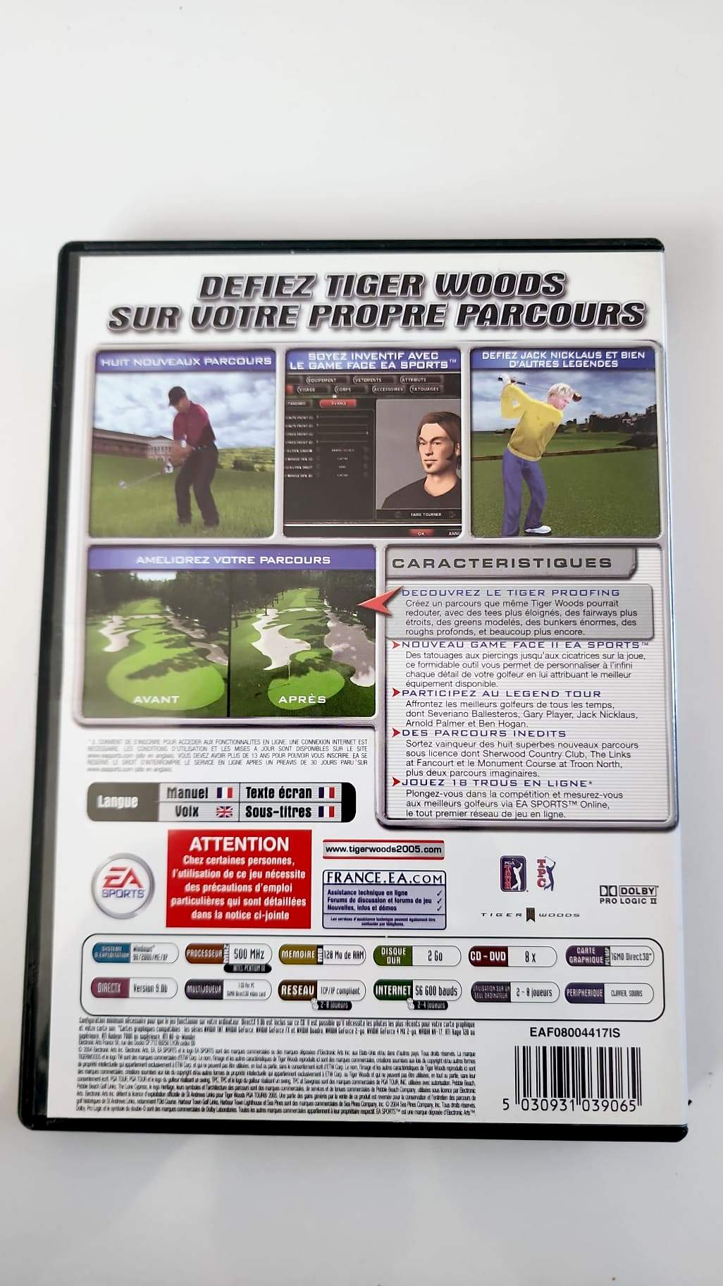 Tiger Woods PGA Tour 2005 – PC CD-ROM – Golf Simulation – EA Sports – Version Française