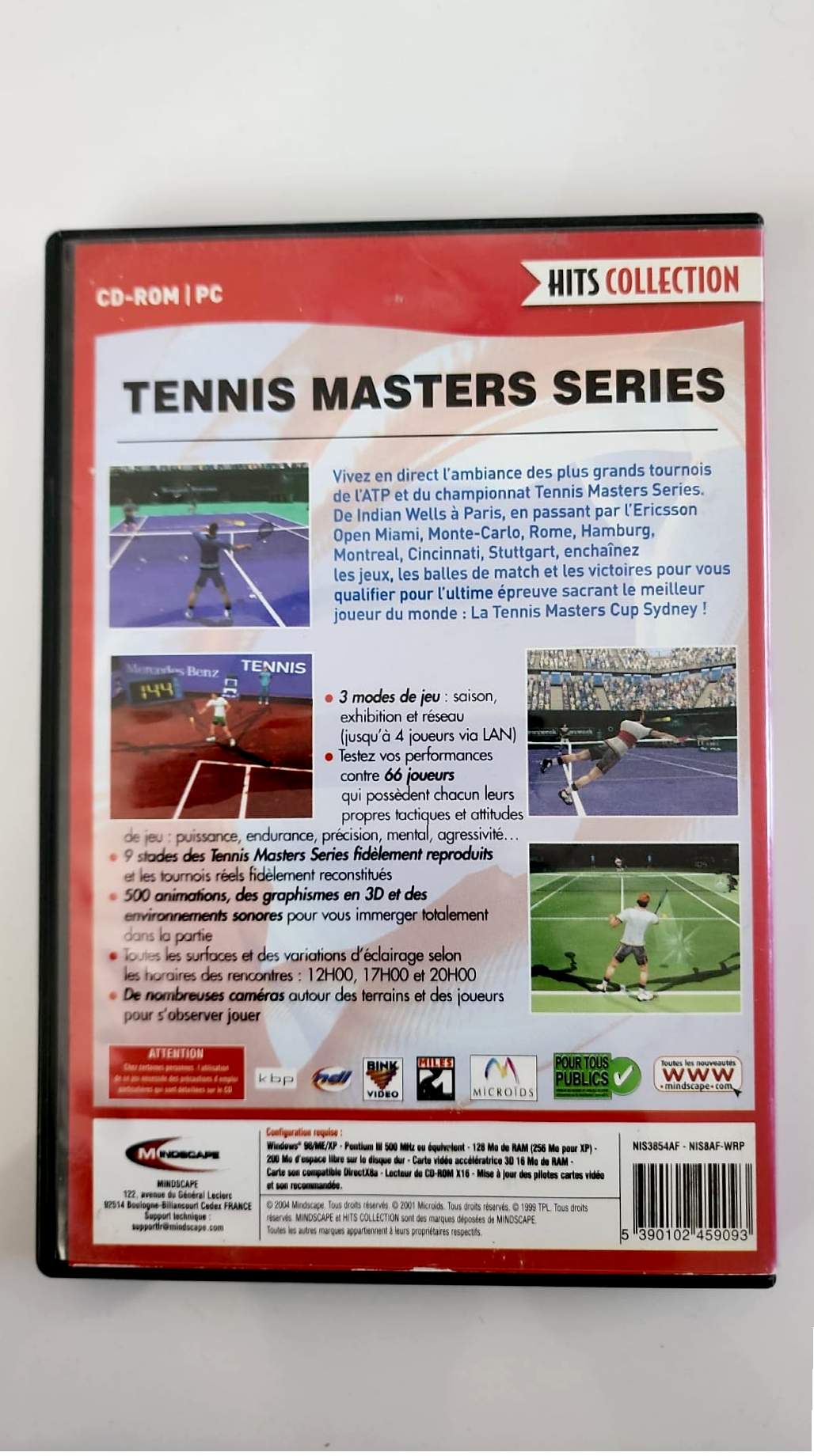 Tennis Masters Series Hits Collection – PC CD-ROM – Simulation Tennis ATP – Version Française