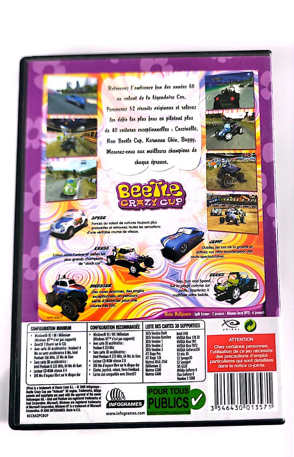 Beetle Crazy Cup – Jeu PC CD-ROM – Course Automobile – Best of Infogrames – Version Française
