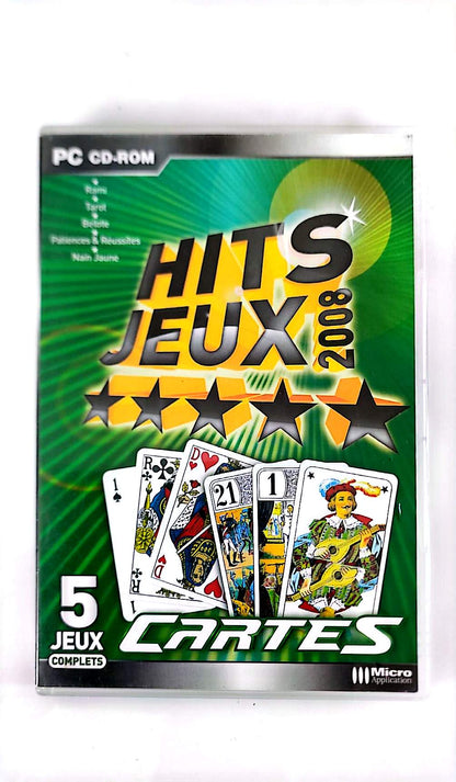 Hits Jeux 2008 Cartes – 5 Jeux PC CD-ROM | Rami, Tarot, Belote, Nain Jaune, Patiences | Français