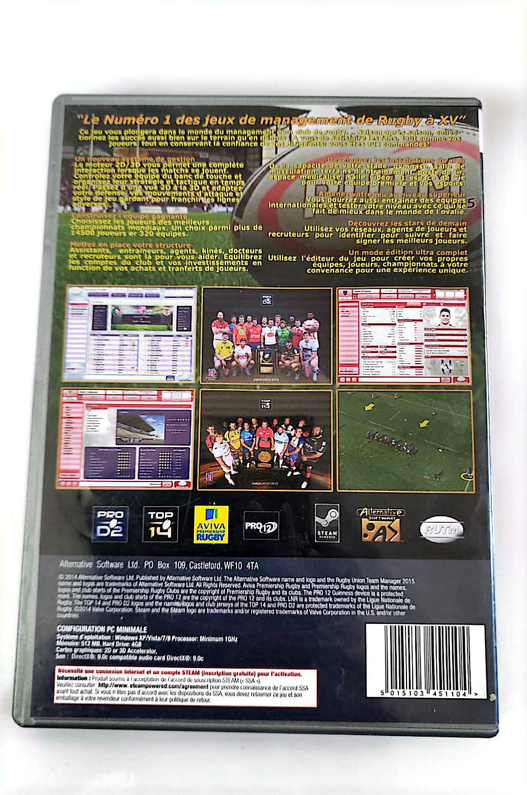 Rugby Union Team Manager 2015 – Jeu PC DVD-ROM | Simulation Management Rugby | FR/EN | Windows