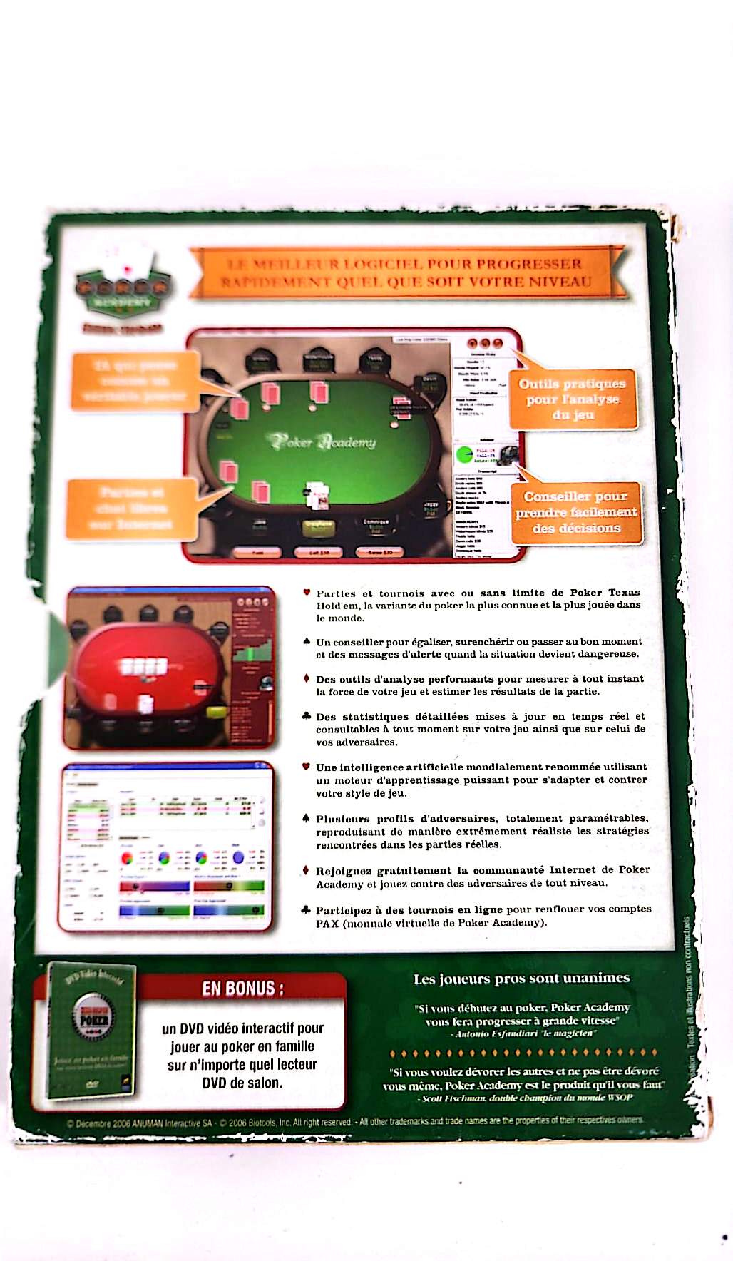 Poker Academy Édition Standard – Jeu PC CD-ROM – Logiciel Poker – Windows/Mac – Version Française