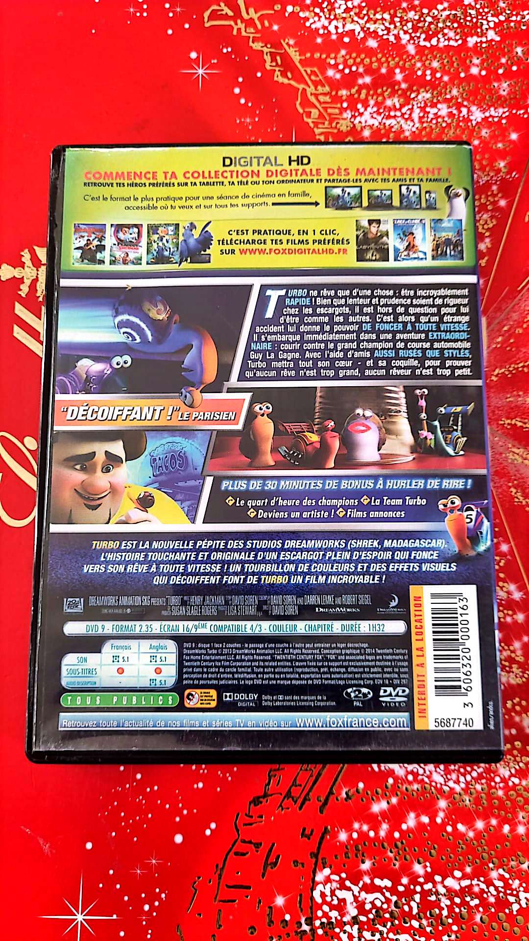 DVD hilarant DreamWorks Turbo