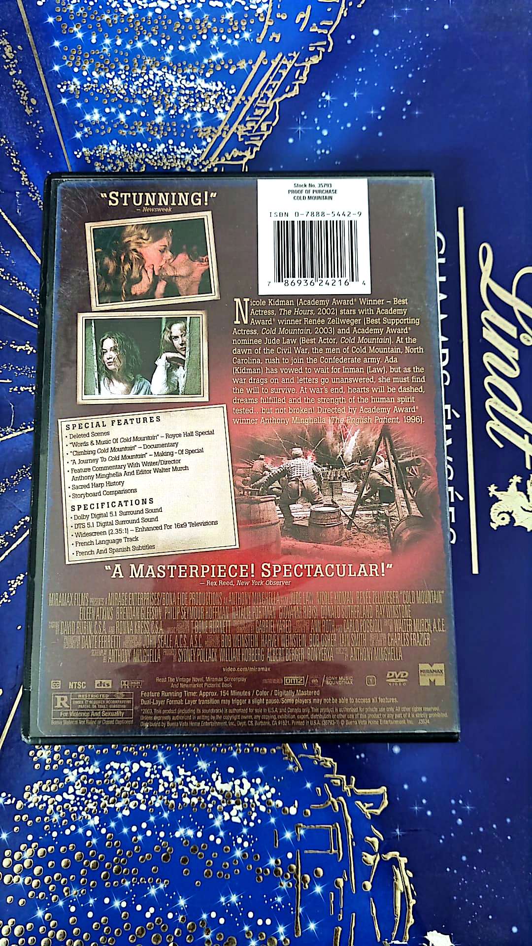 DVD Cold Mountain (Film Drame Historique – VO Anglais – Zone 2 – Jude Law, Nicole Kidman, Renée Zellweger)