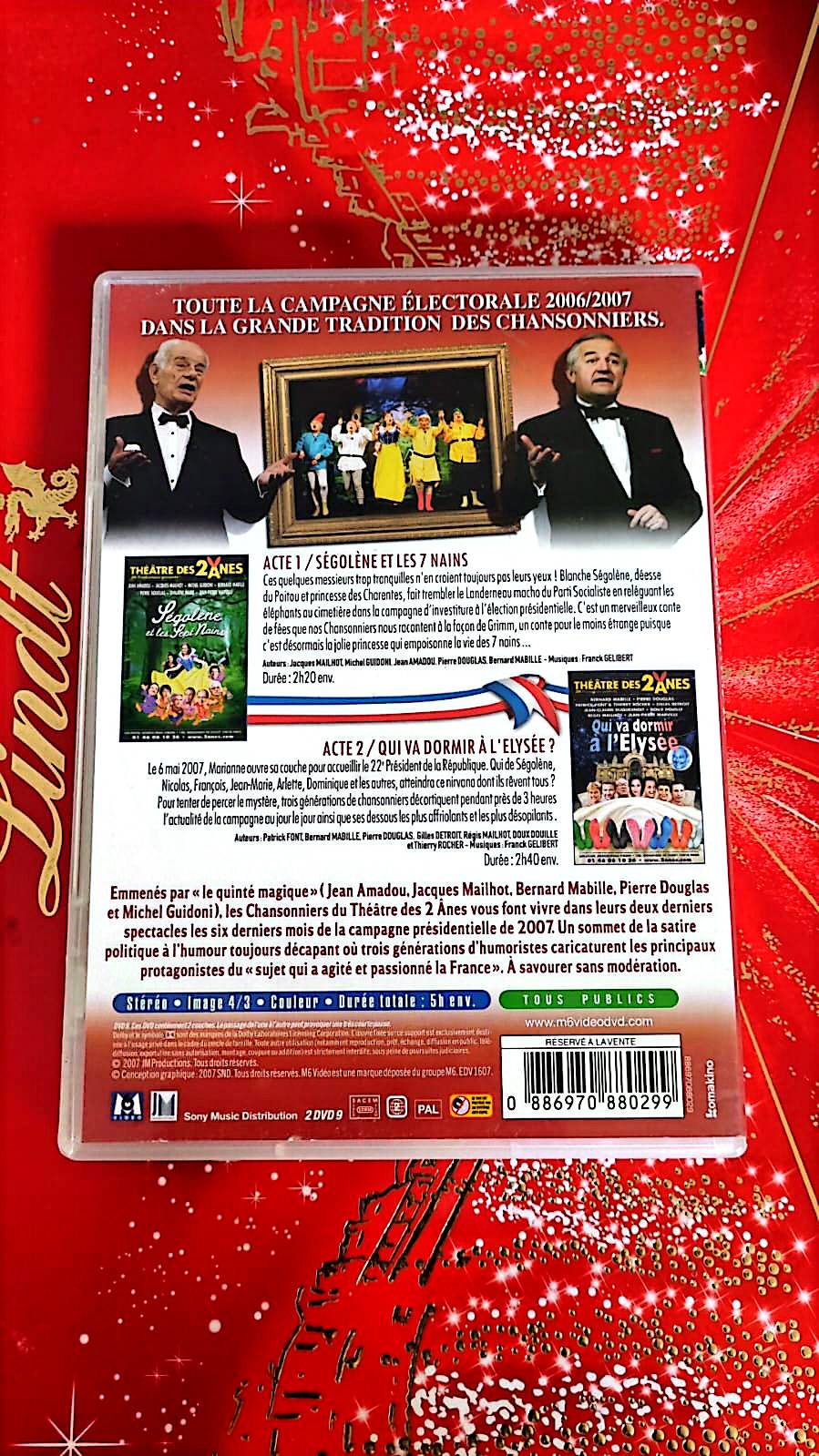 Dvd Théâtre Des 2 Anes Acte 1/ Segoleme Et Les 7 Nains Acte 2/ Qui Va Dormir À L'élysée