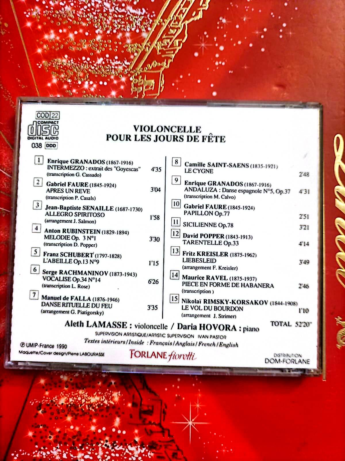 Violoncelle pour les Jours de Fête – Granados, Fauré, Ravel – CD Classique cd audio
