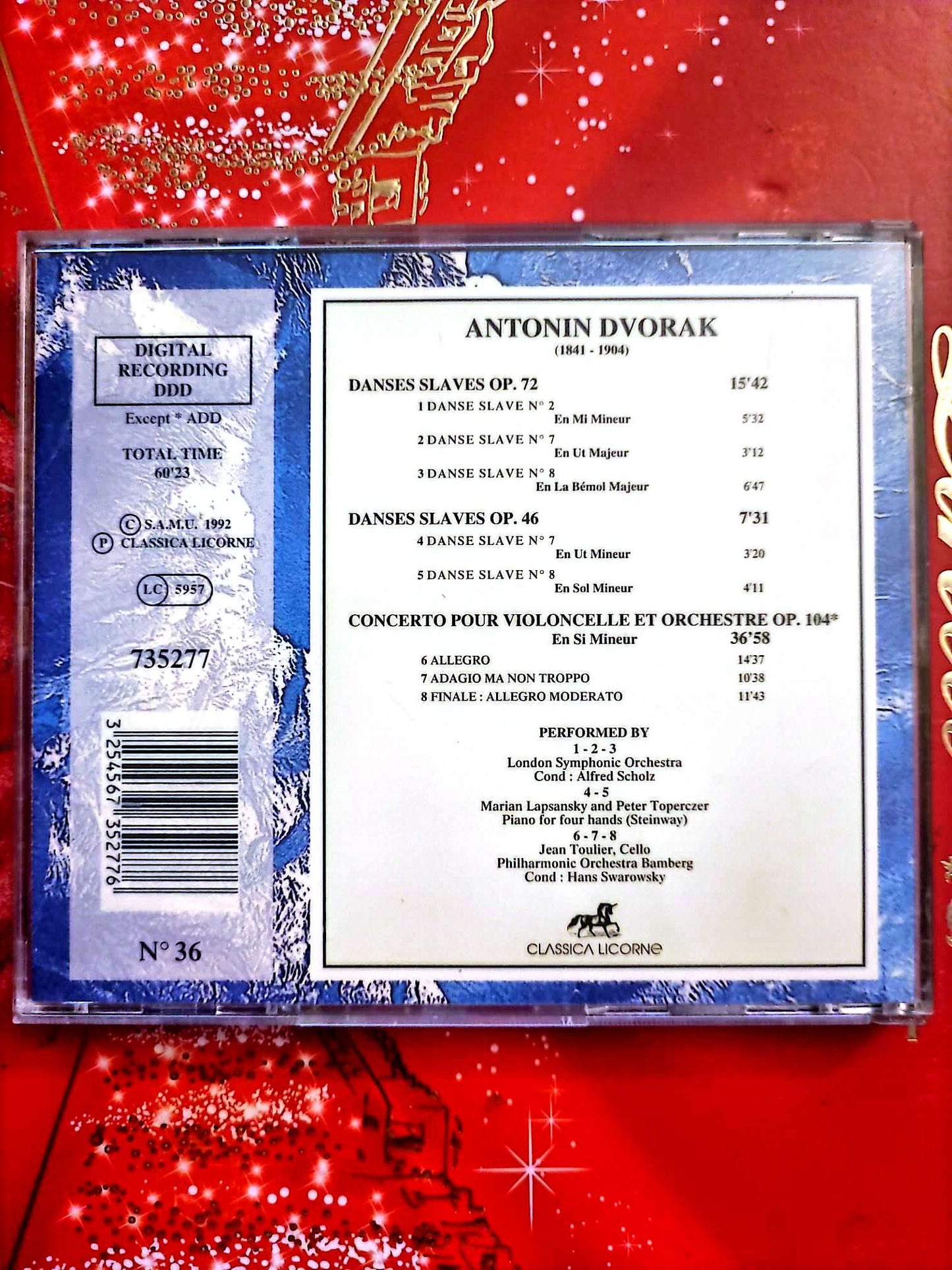 Dvořák – Danses Slaves Op. 46 & 72 – Concerto Violoncelle Op.104 – CD Classique cd audio