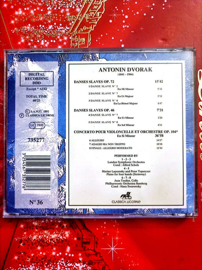 Dvořák – Danses Slaves Op. 46 & 72 – Concerto Violoncelle Op.104 – CD Classique cd audio
