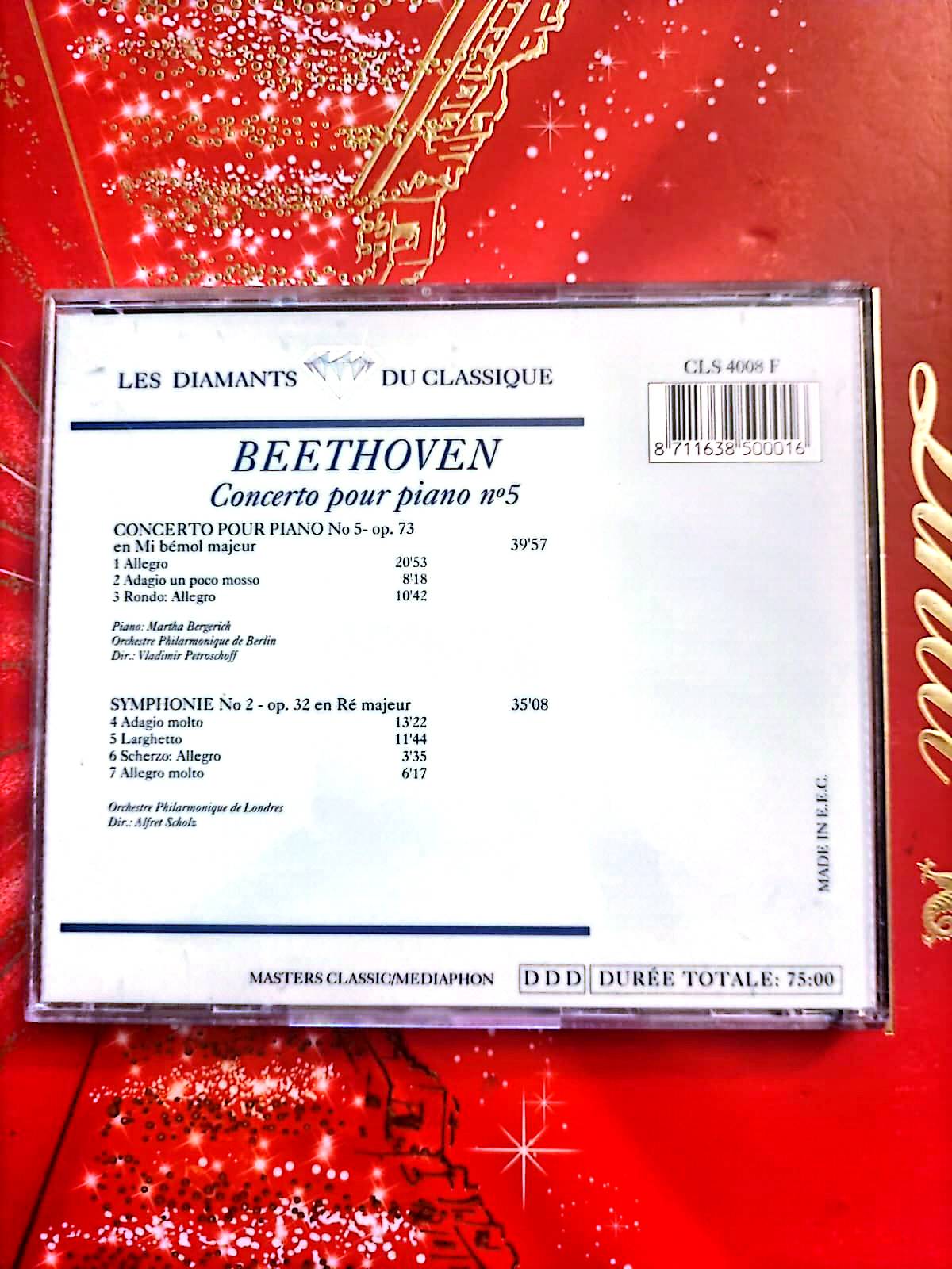 Beethoven – Concerto pour Piano n°5 – Les Diamants du Classique – CD cd audio