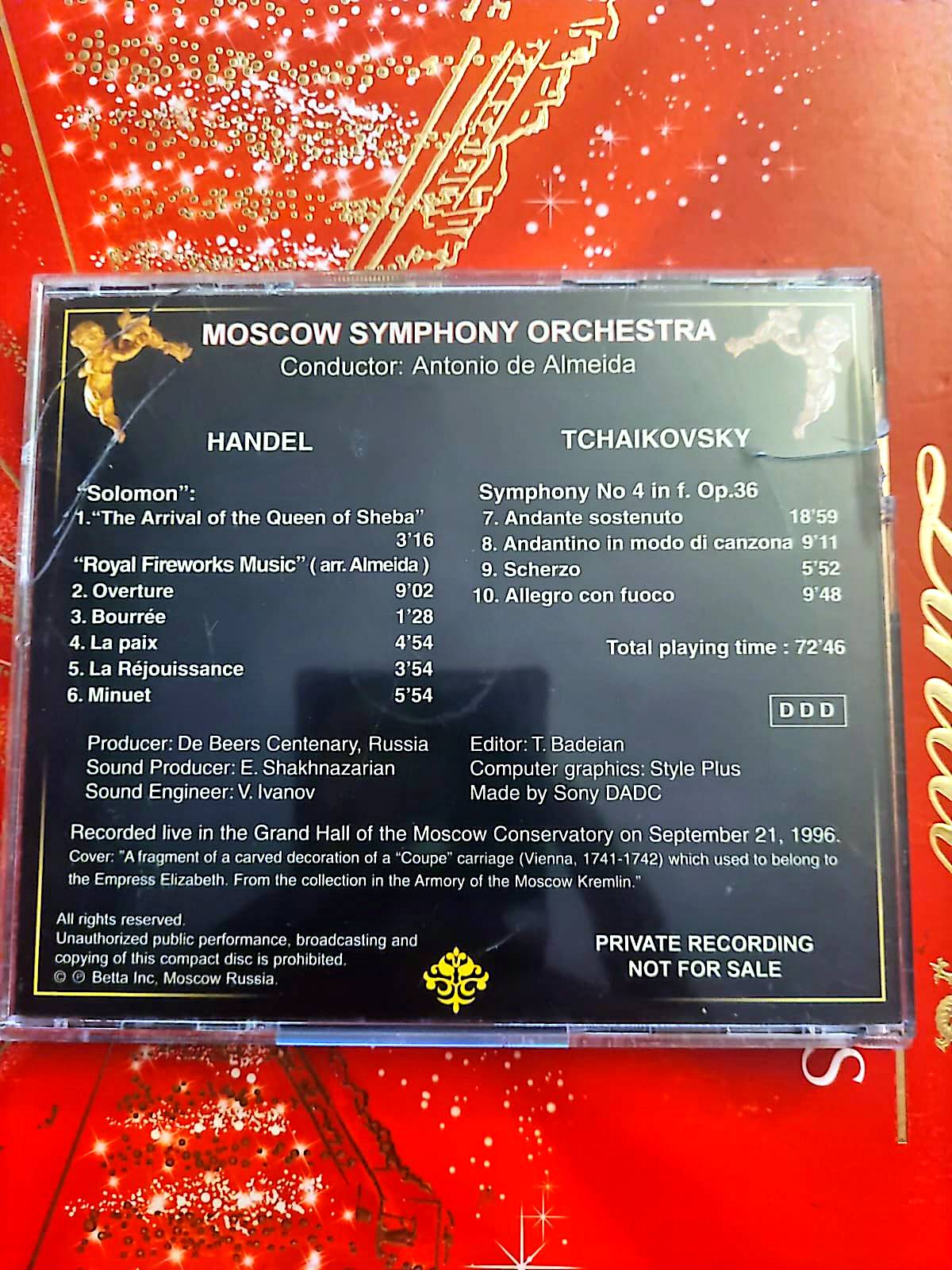 Handel & Tchaïkovski – Moscow Symphony Orchestra – CD Musique Classique cd audio