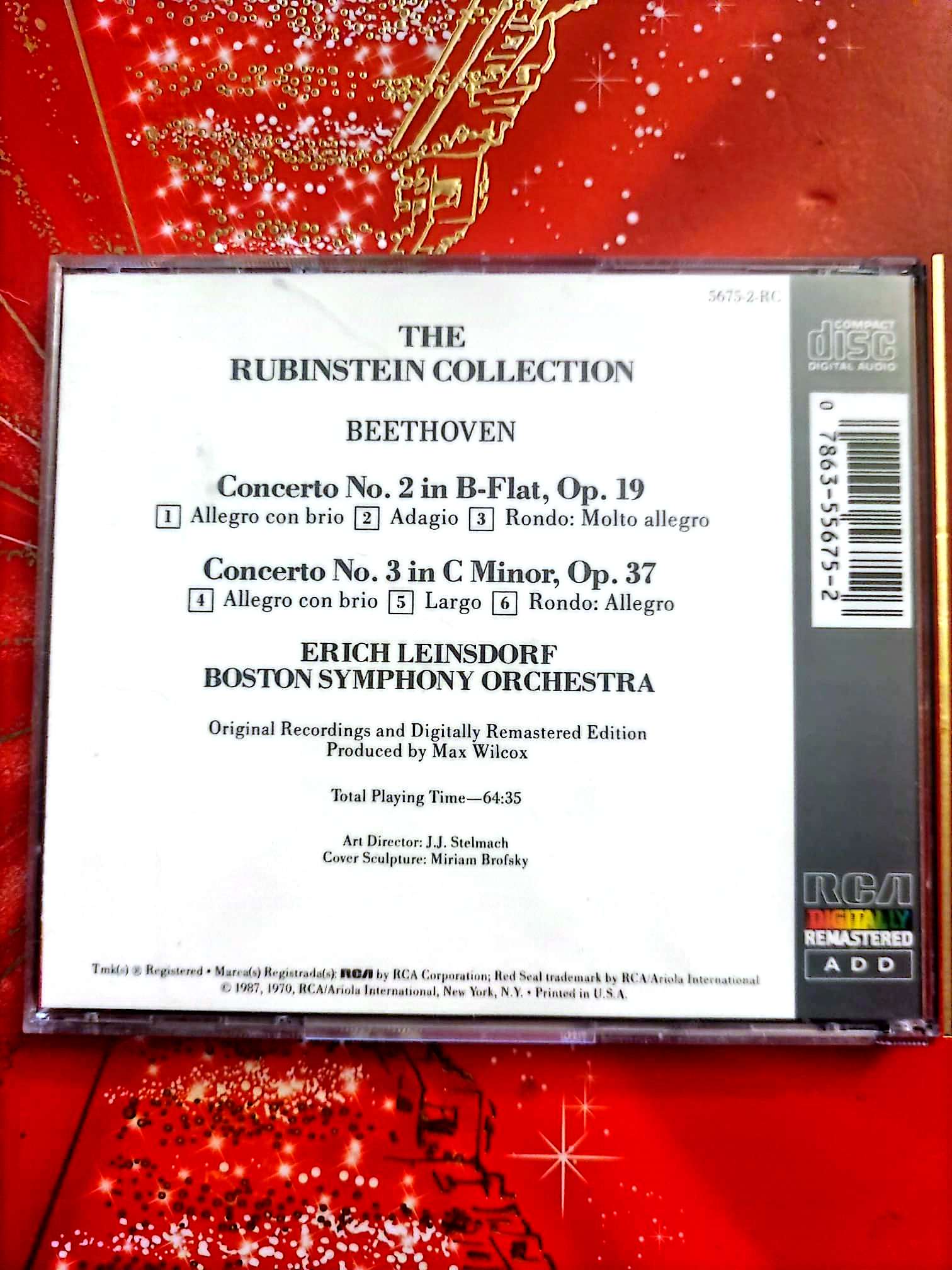 The Rubinstein Collection – Beethoven Concertos n°2 & n°3 – Leinsdorf cd audio