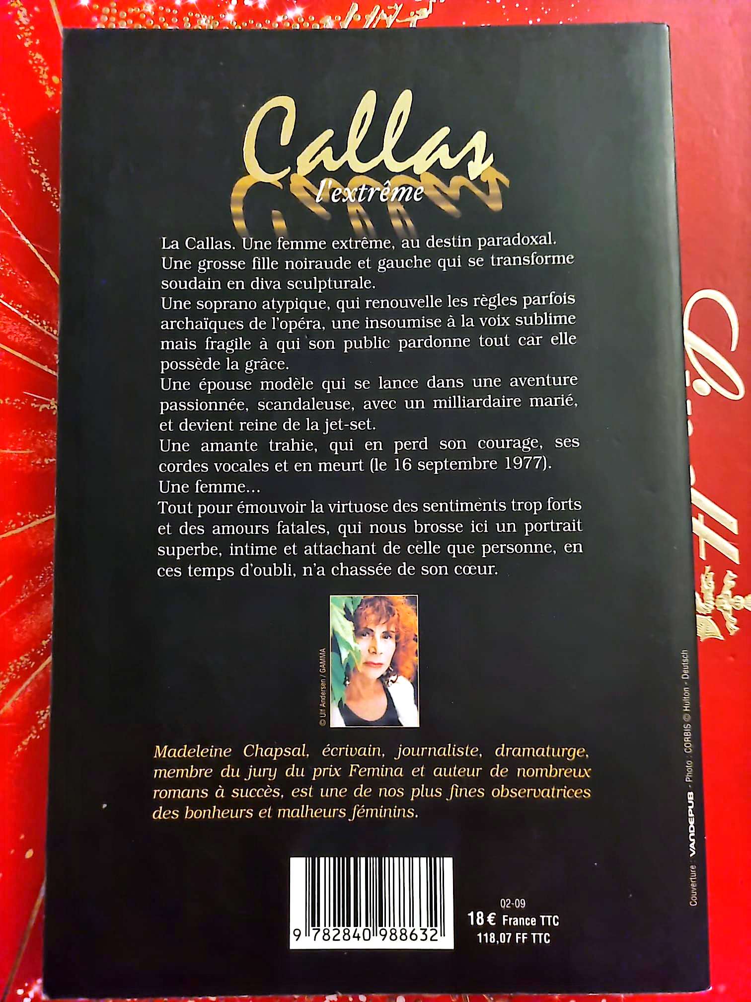Callas l’extrême – Madeleine Chapsal – Biographie livre