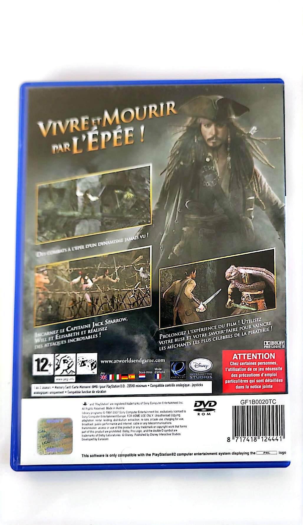 Pirates des Caraïbes : Jusqu'au Bout du Monde – Jeu PS2 – Action Aventure – Version Française