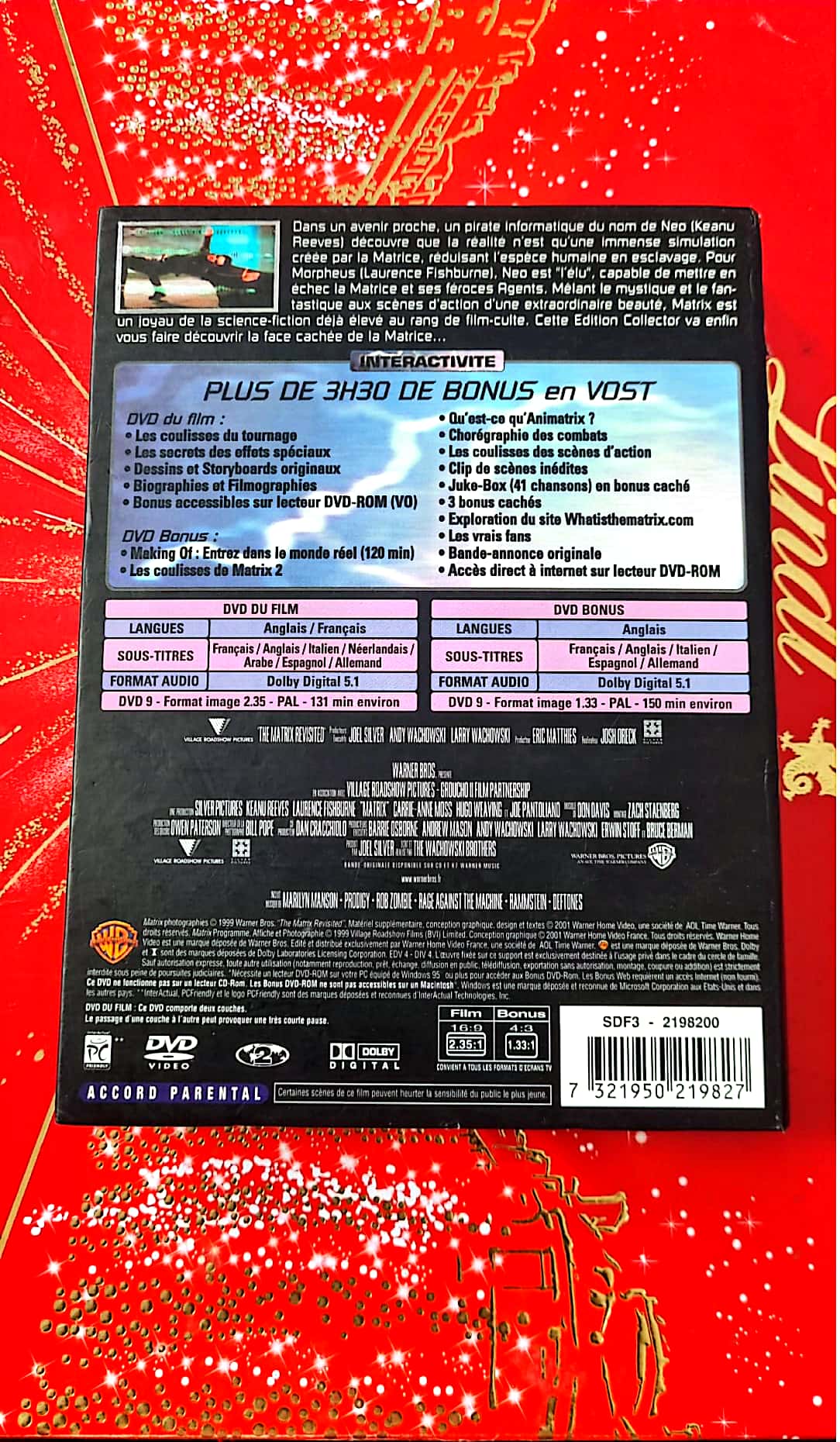 DVD Keanu Reeves Laurence Fishburne Matrix croire à l'incroyable
