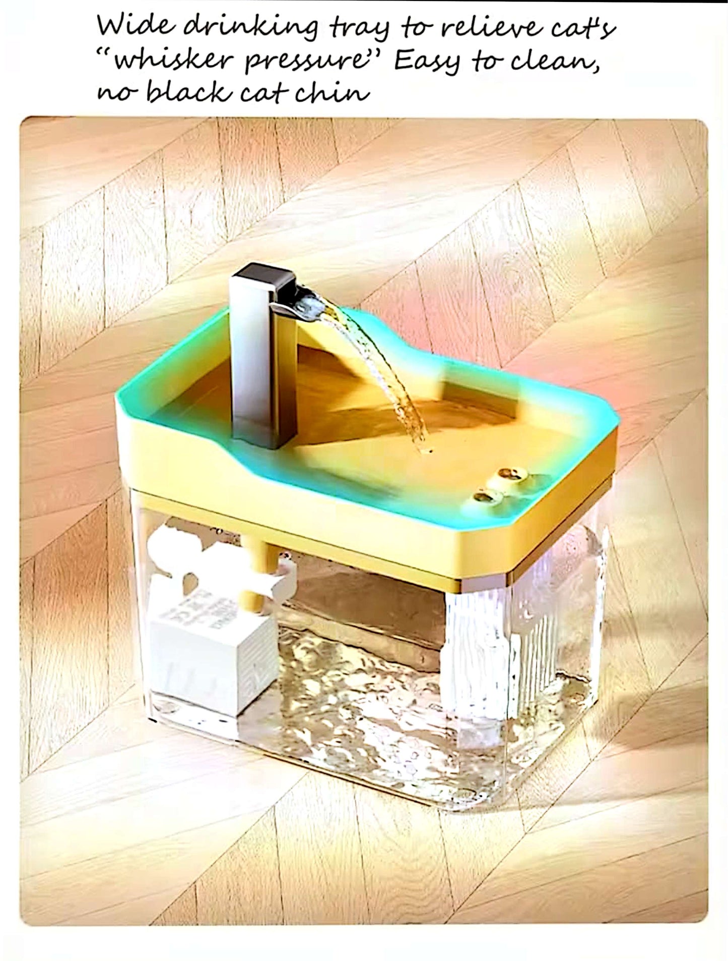 Fontaine à eau pour chat USB – réservoir transparent avec filtre