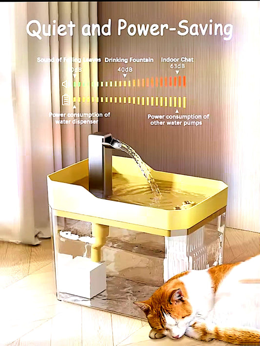 Fontaine à eau pour chat USB – Réservoir transparent, filtre et pompe silencieuse